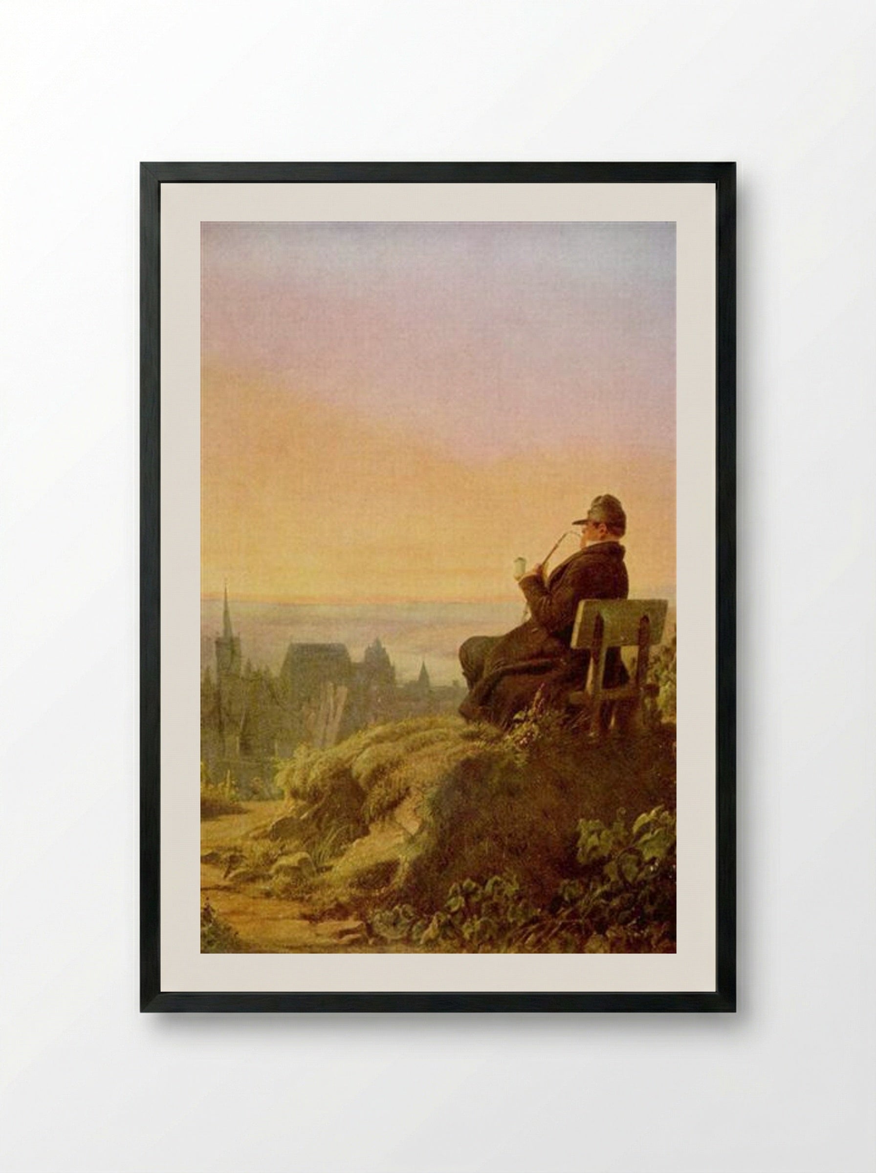 Resting on the Vine - Carl Spitzweg - Framed Print Black