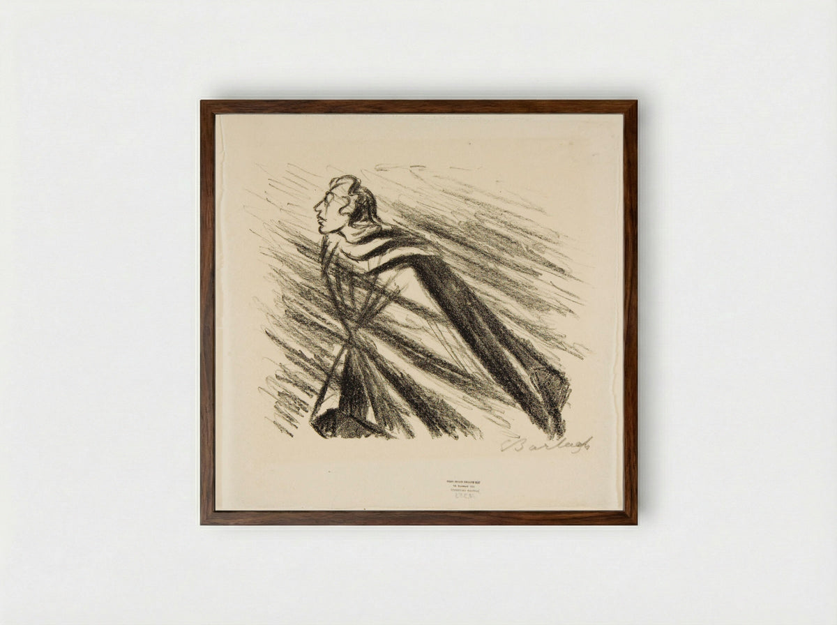 Restless Love - Ernst Barlach - Framed Print Dark Wood