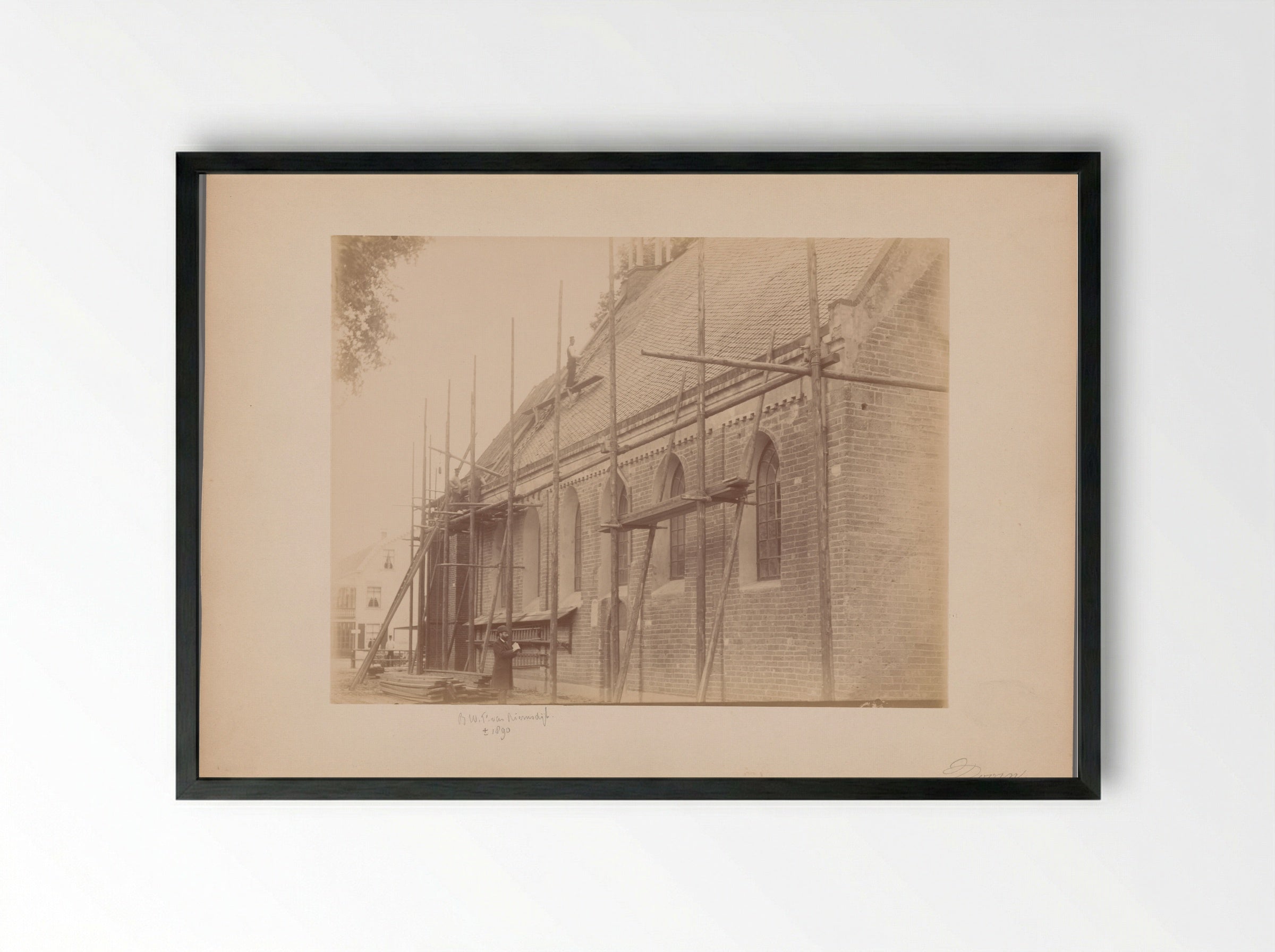 Restoration of the Church in Doorn - Barthold Willem Floris van Riemsdijk - Framed Print Black