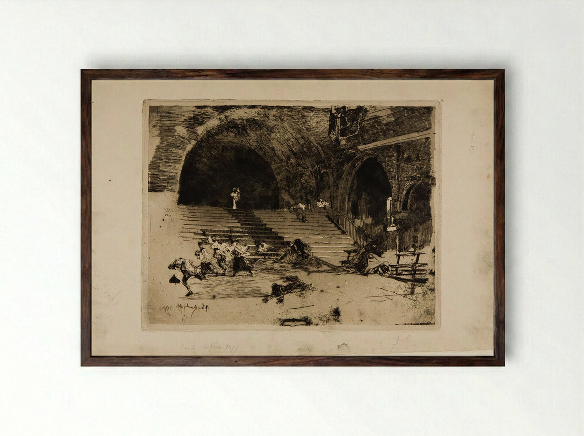 Resurrection - A Miracle - Mosè Bianchi - Framed Print Dark Wood