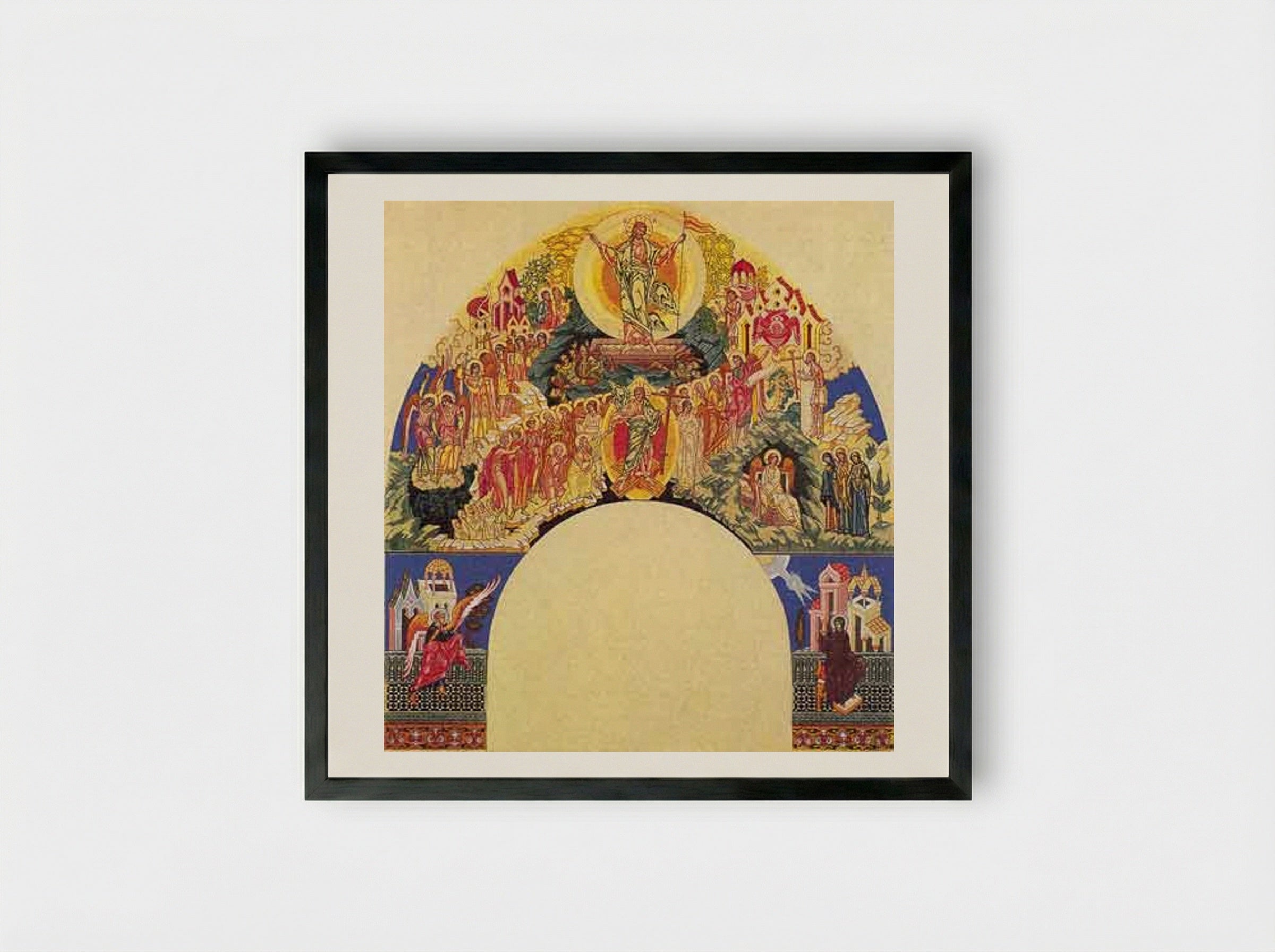 Resurrection of Christ - Ivan Bilibin - Framed Print Black