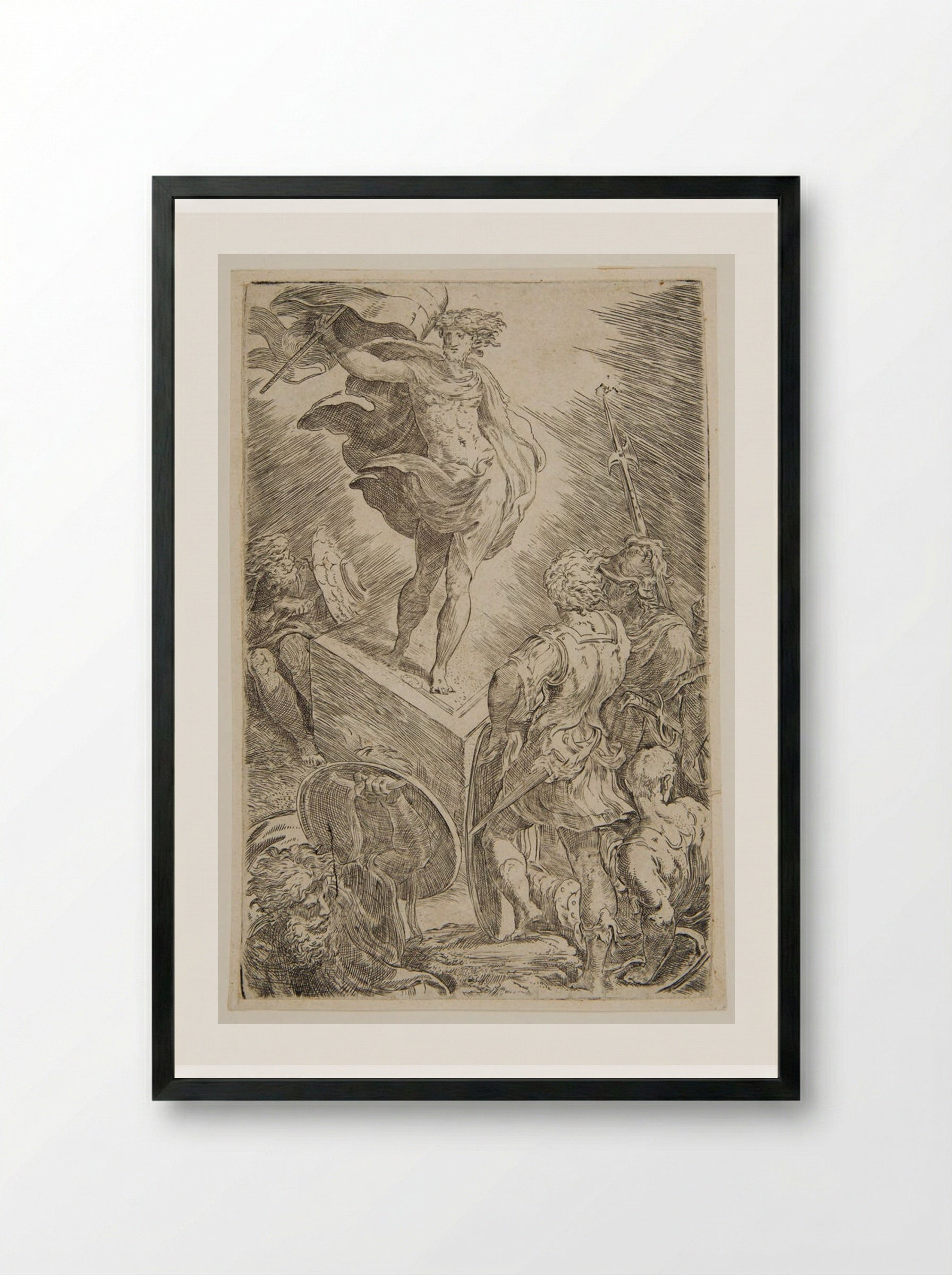 Resurrection of Christ - Parmigianino - Framed Print Black