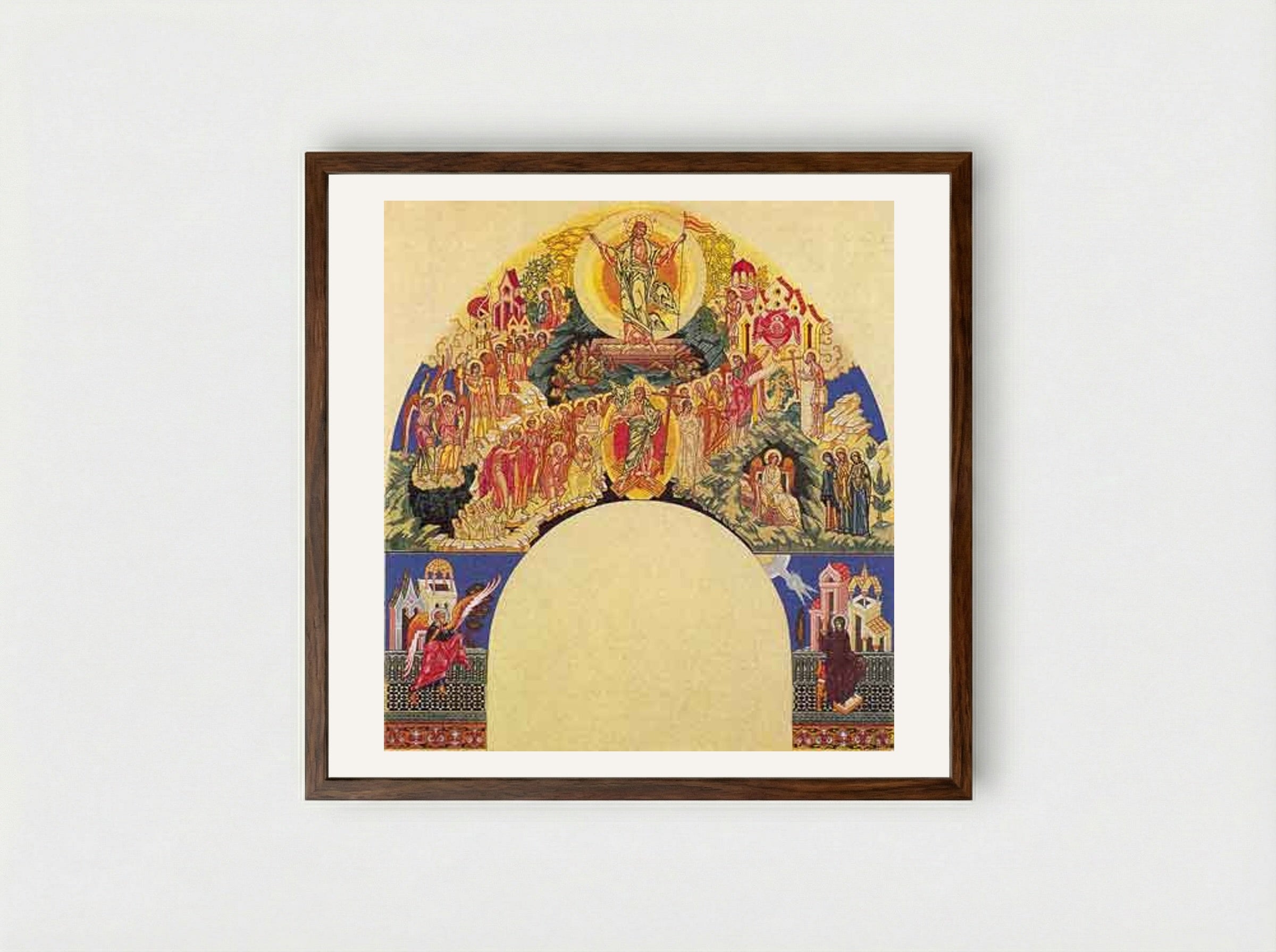 Resurrection of Christ - Ivan Bilibin - Framed Print Dark Wood
