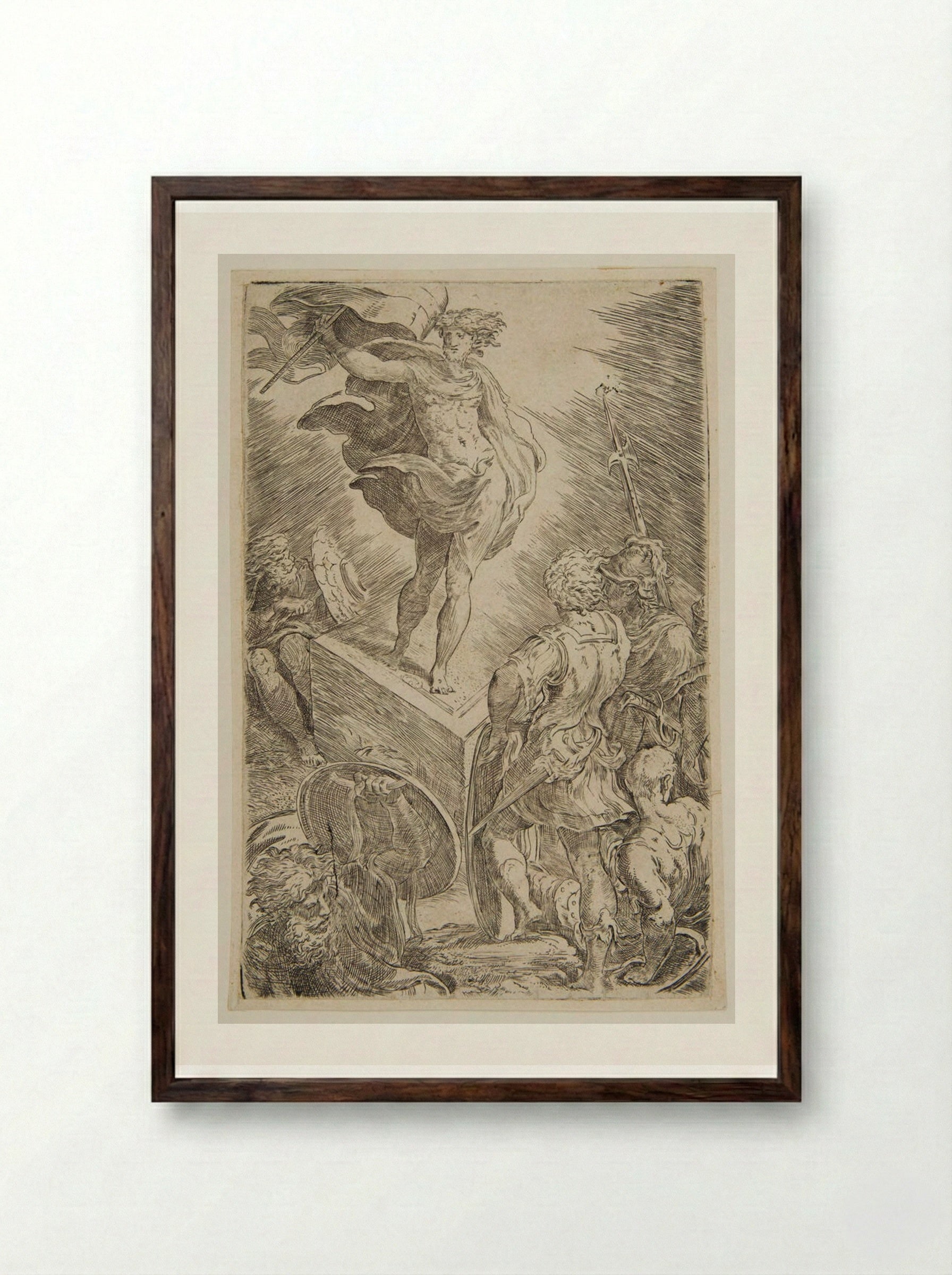 Resurrection of Christ - Parmigianino - Framed Print Dark Wood
