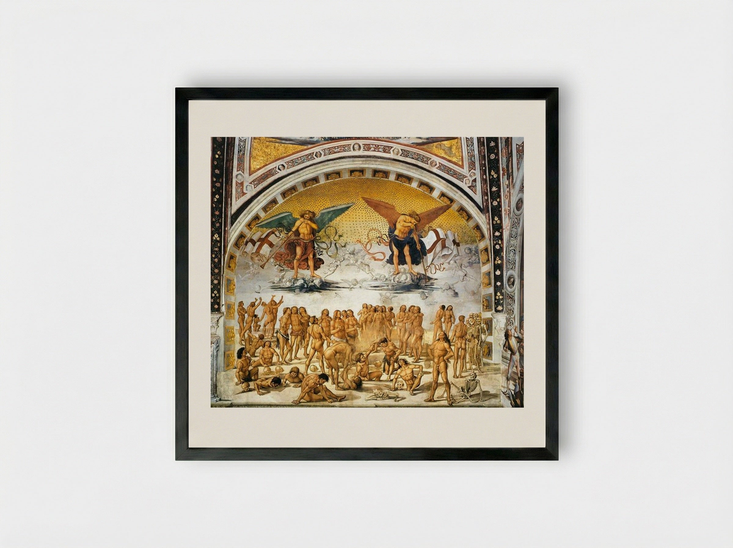 Resurrection of the Flesh - Luca Signorelli - Framed Print Black