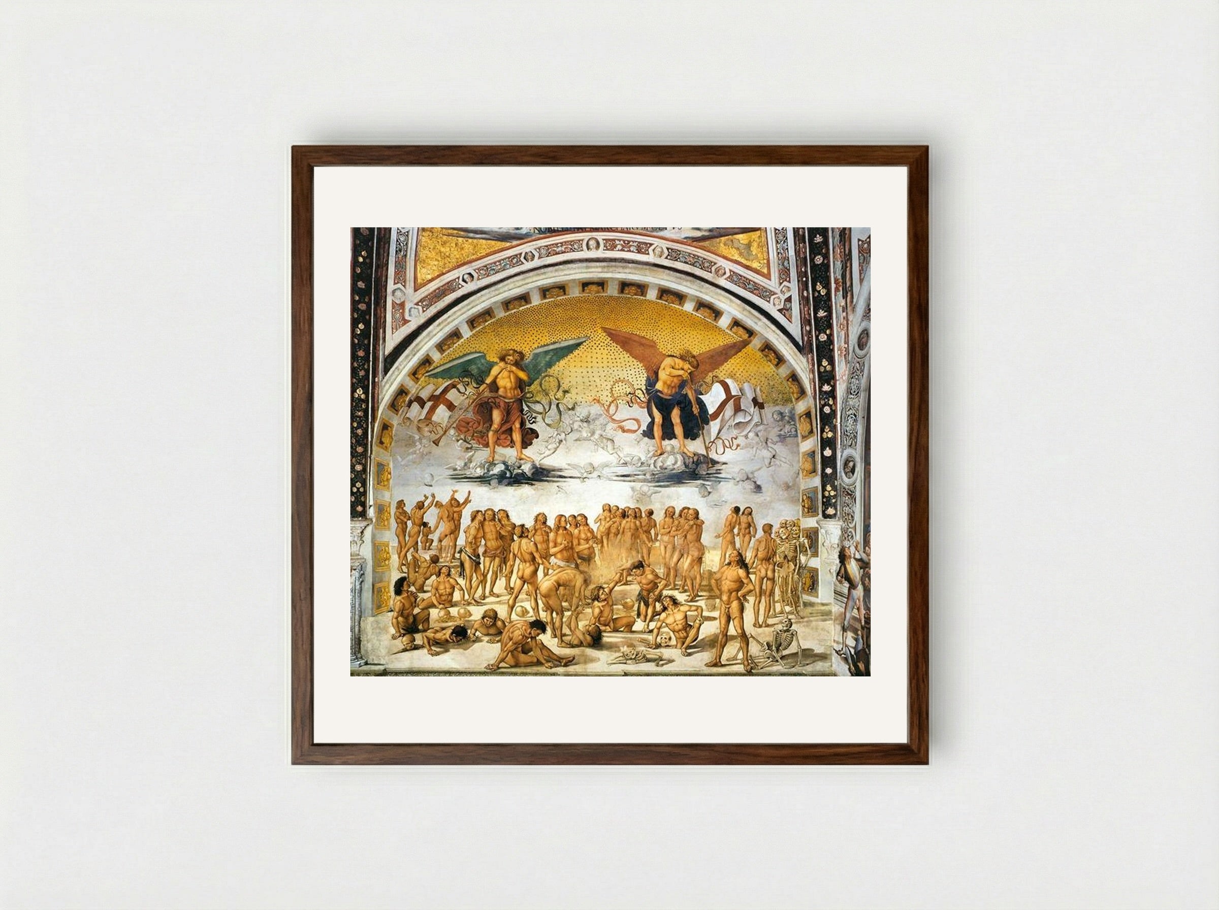 Resurrection of the Flesh - Luca Signorelli - Framed Print Dark Wood
