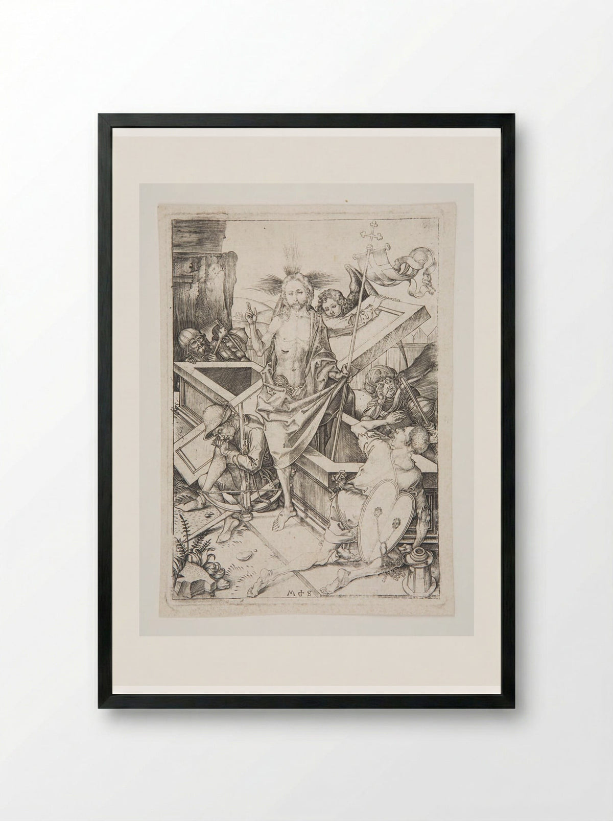 Resurrection - Martin Schongauer - Framed Print Black