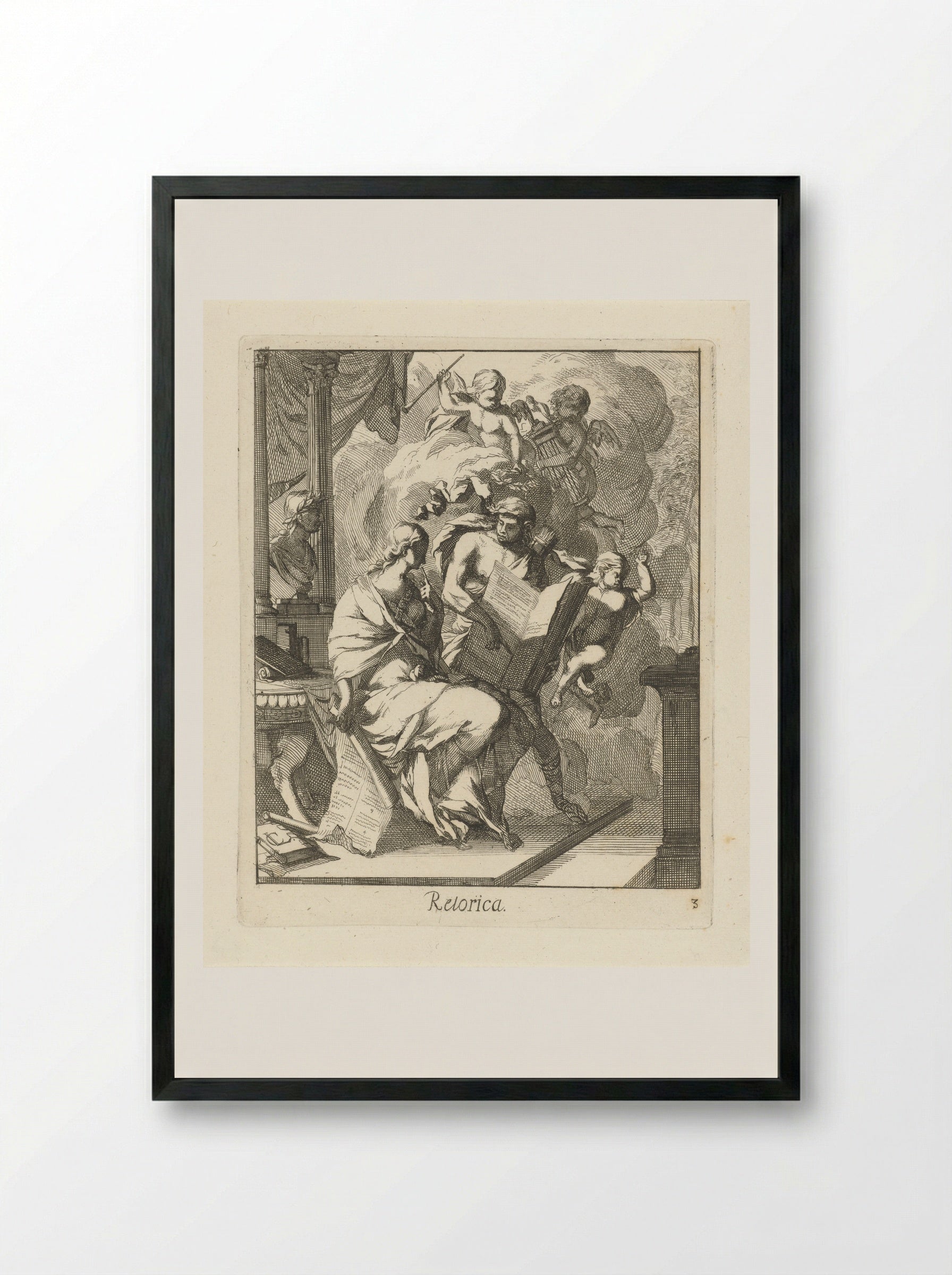 Retorica - Caspar Luyken - Framed Print Black