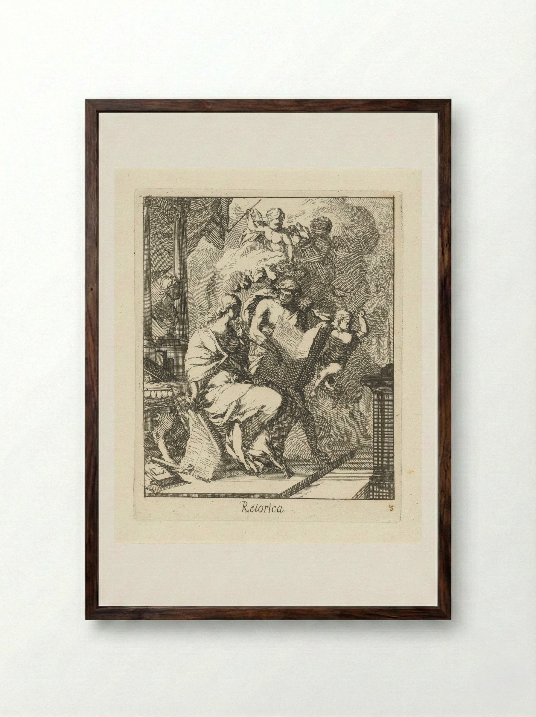 Retorica - Caspar Luyken - Framed Print Dark Wood