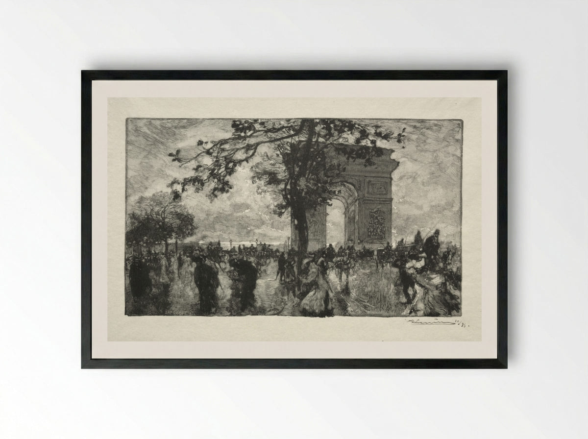 Retour du Bois - Auguste Louis Lepère - Framed Print Black