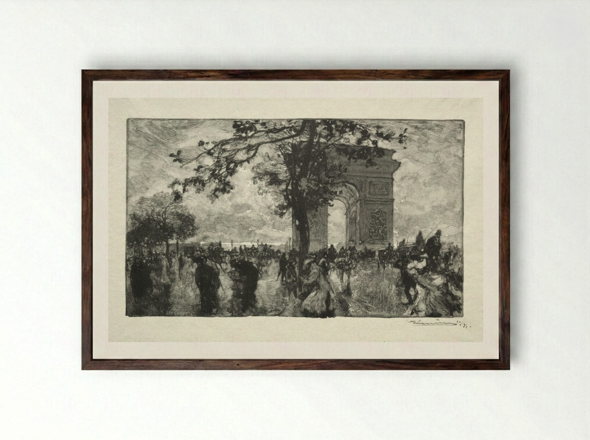 Retour du Bois - Auguste Louis Lepère - Framed Print Dark Wood