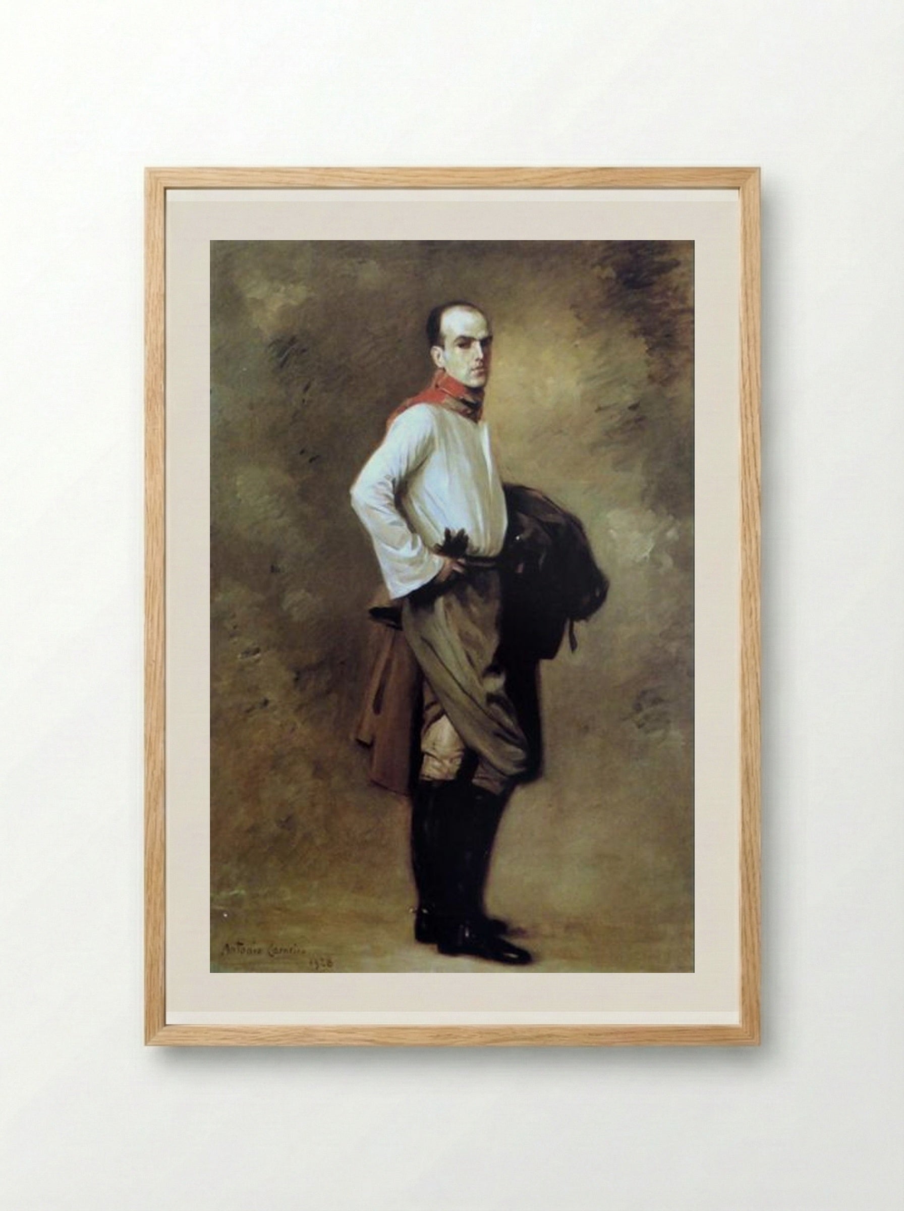 Retrato de Carlos Carneiro, Cavaleiro - António Carneiro - Framed Print Wood