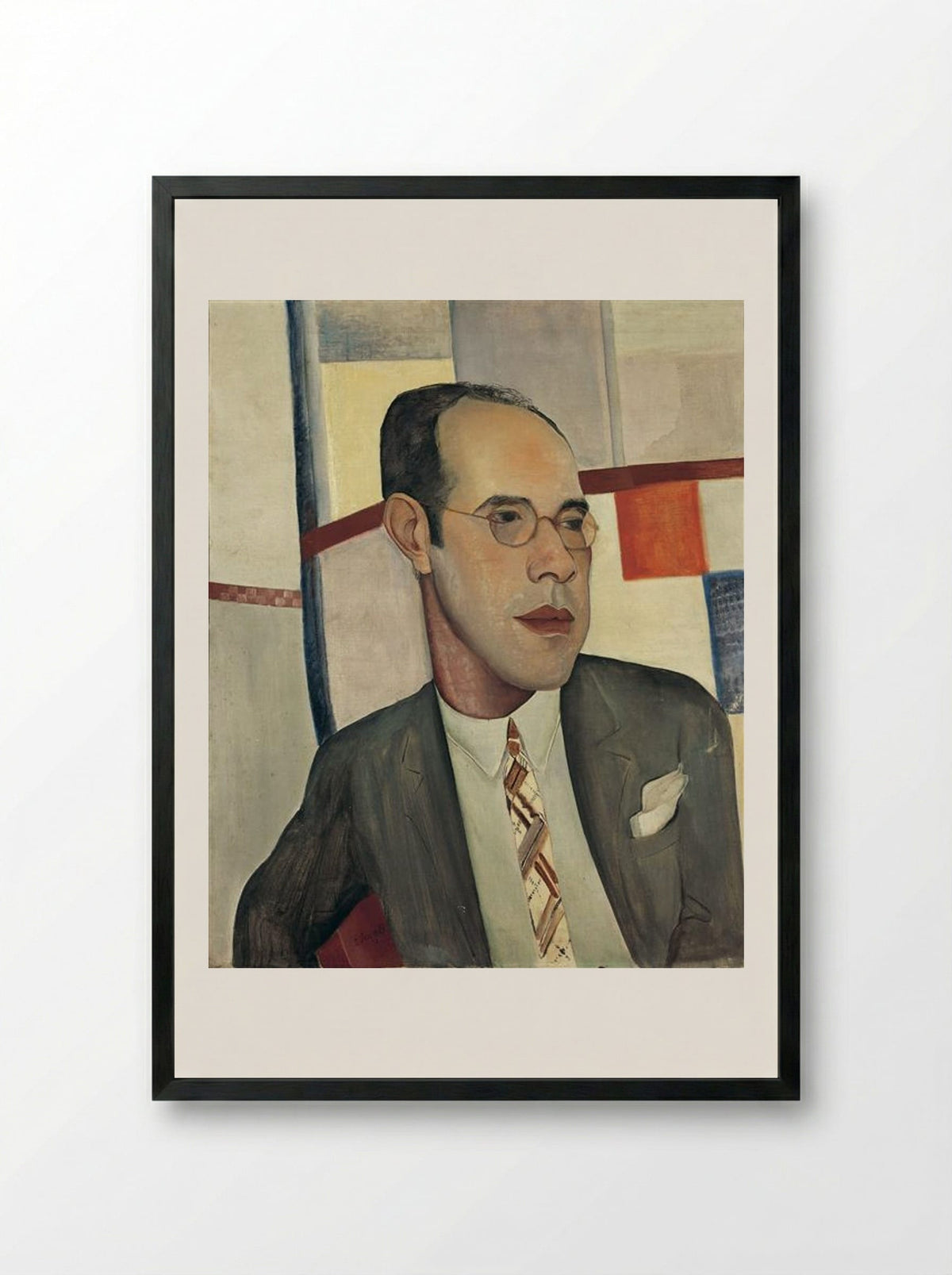 Retrato de Mário de Andrade - Lasar Segall - Framed Print Black