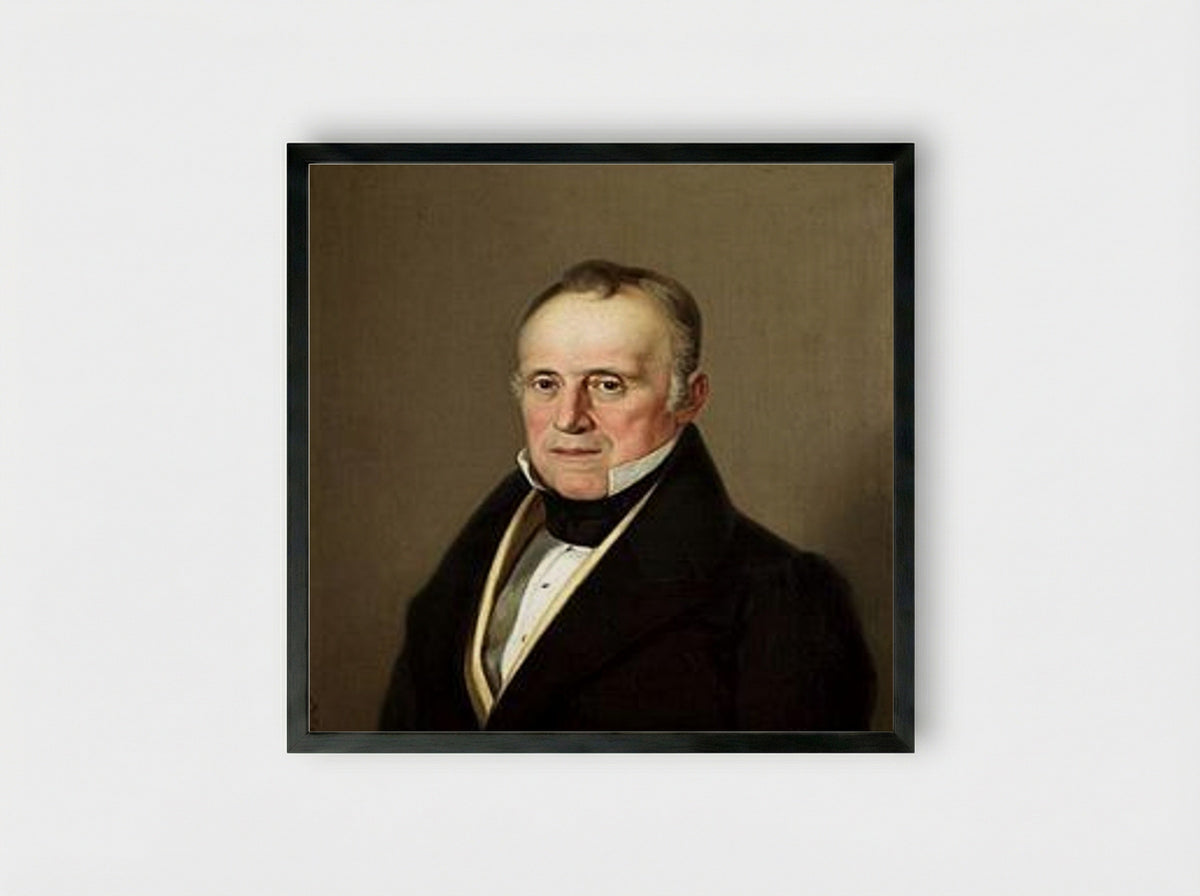 Retrato de hombre - Joaquín Manuel Fernández Cruzado - Framed Print Black