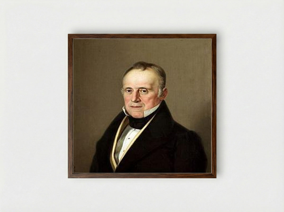 Retrato de hombre - Joaquín Manuel Fernández Cruzado - Framed Print Dark Wood