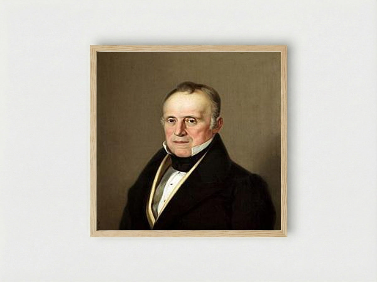 Retrato de hombre - Joaquín Manuel Fernández Cruzado - Framed Print Wood