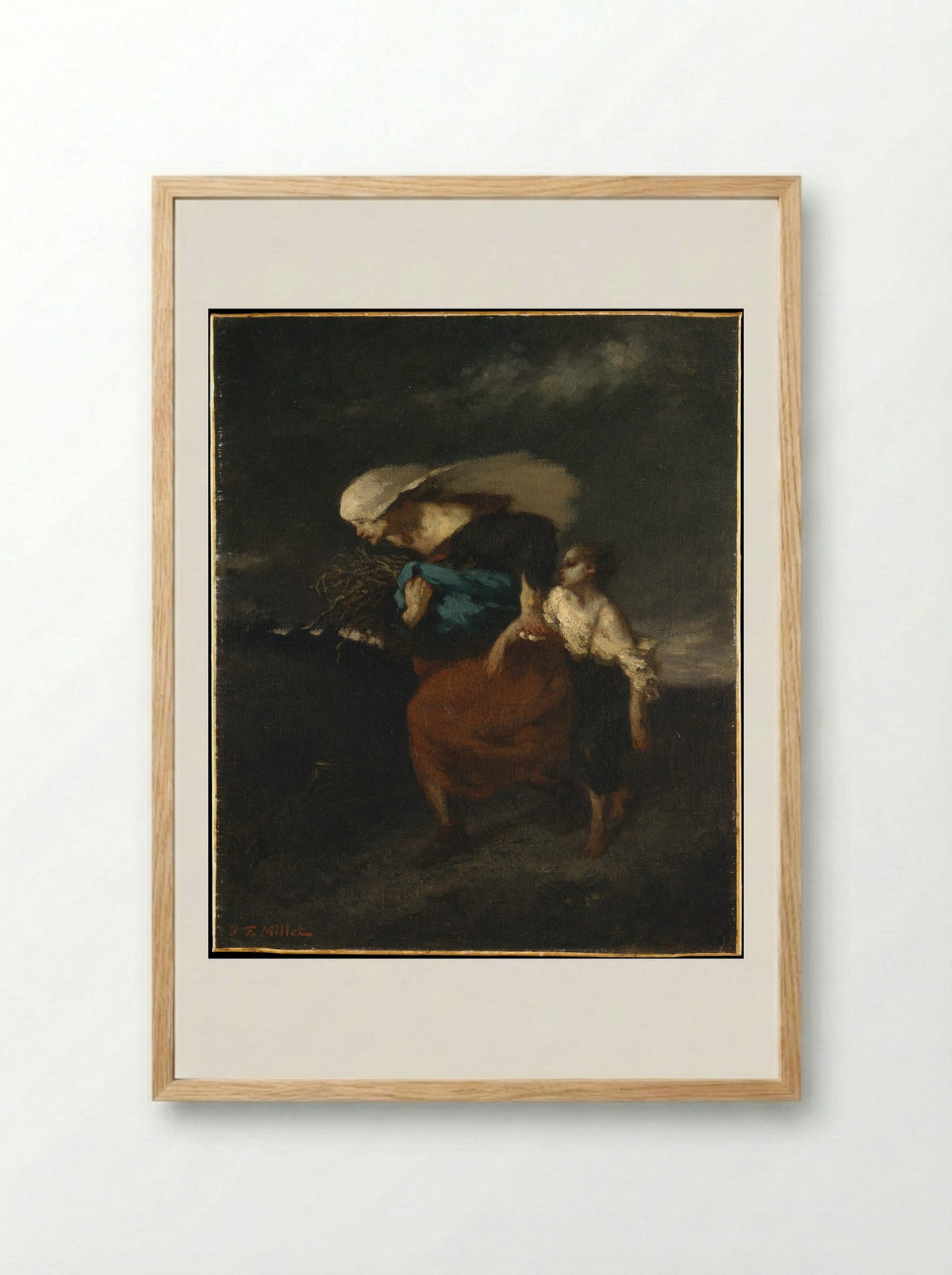 Retreat from the Storm - Jean-François Millet - Framed Print Wood