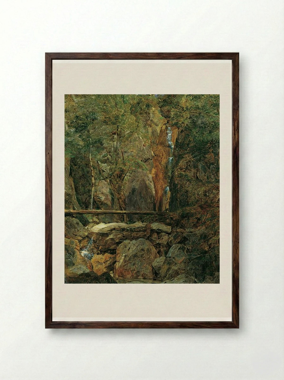 Rettenbach wilderness near Ischl - Ferdinand Georg Waldmüller - Framed Print Dark Wood