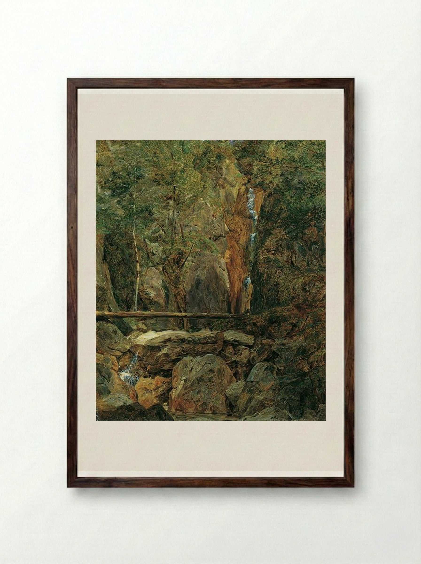 Rettenbach wilderness near Ischl - Ferdinand Georg Waldmüller - Framed Print Dark Wood