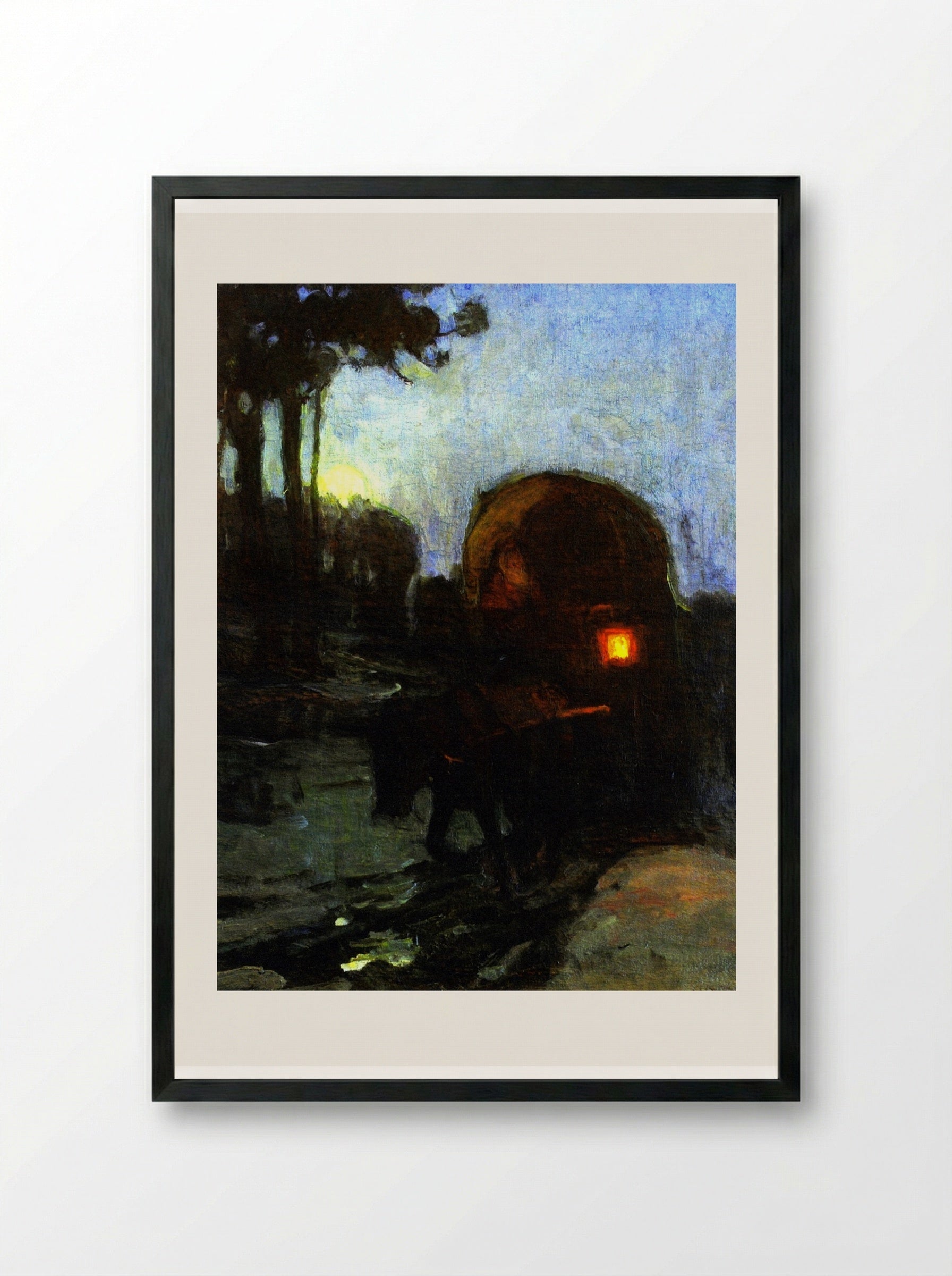 Return at Night from the Market - Henry Ossawa Tanner - Framed Print Black