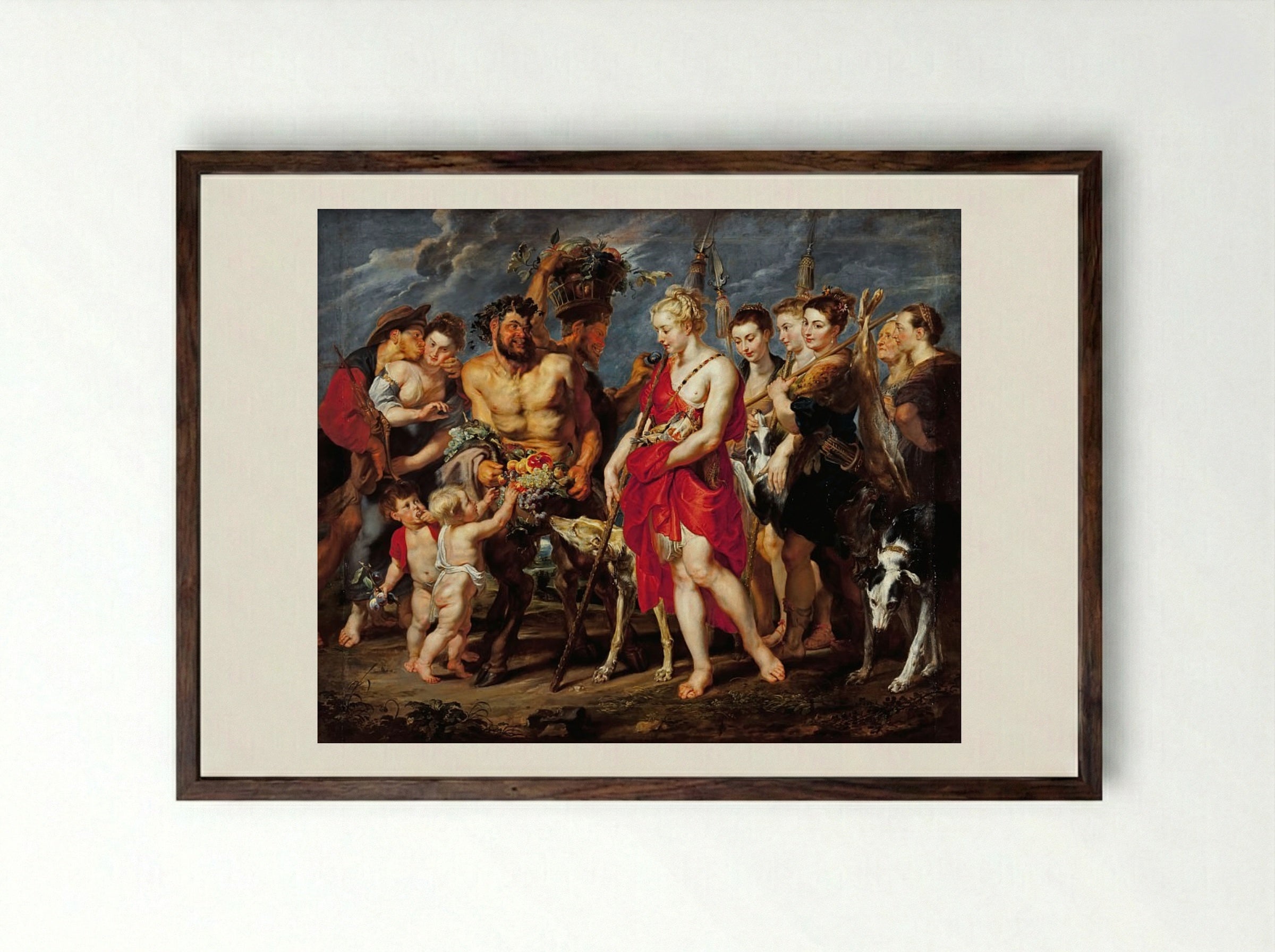 Return from the Hunt - Frans Snyders - Framed Print Dark Wood