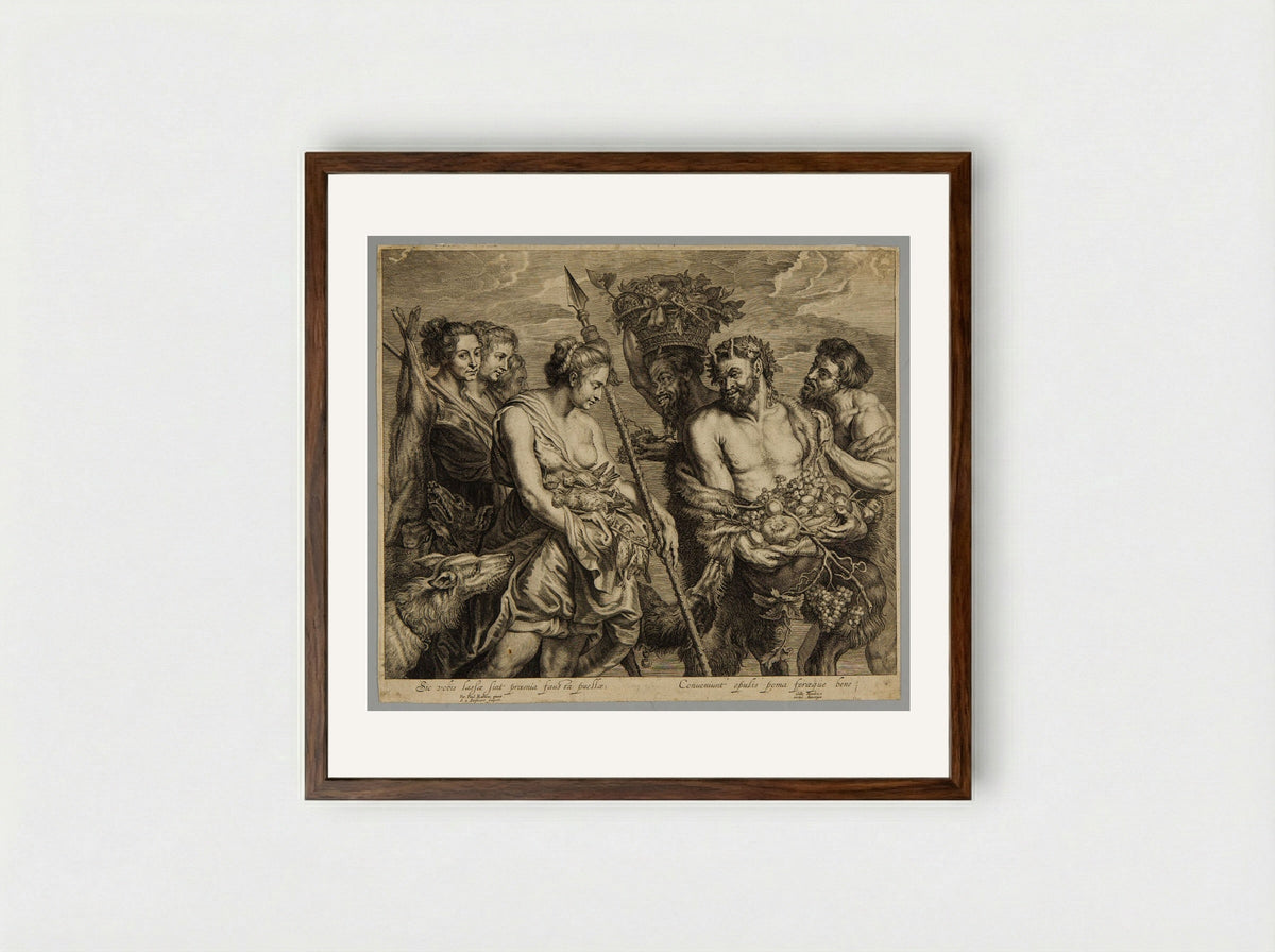 Return from the Hunt - Schelte Adamsz. Bolswert - Framed Print Dark Wood