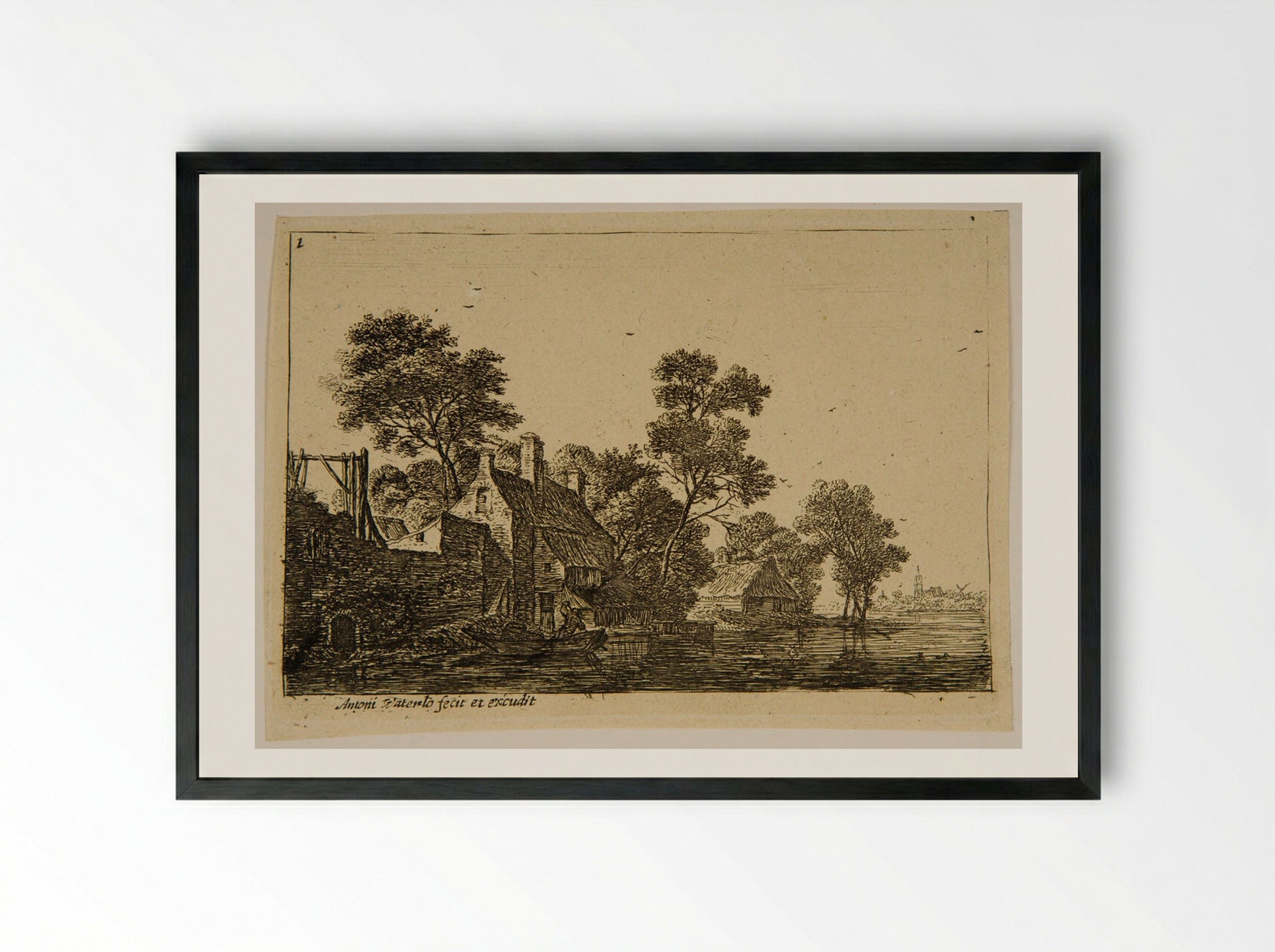 Return of the Fisherman - Anthonie Waterloo - Framed Print Black