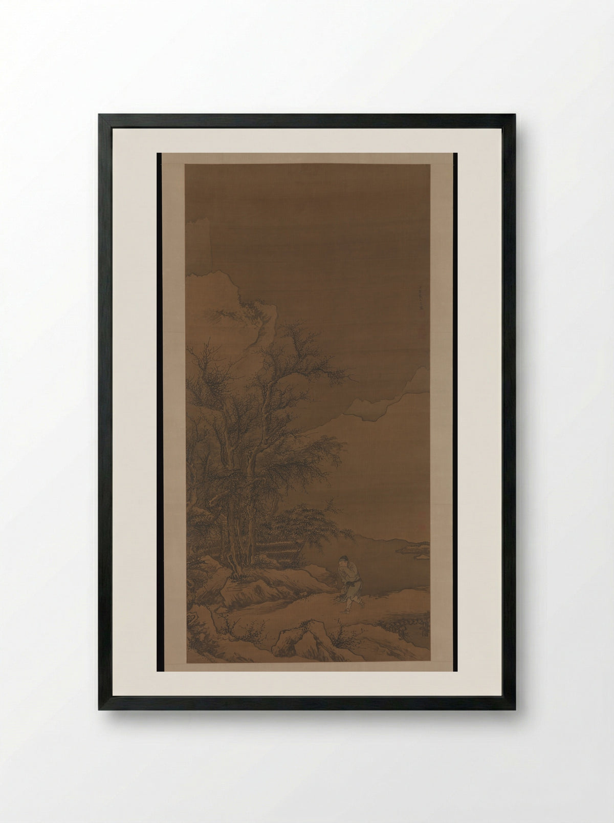 Returning Home Through the Snow - Dai Jin - Framed Print Black