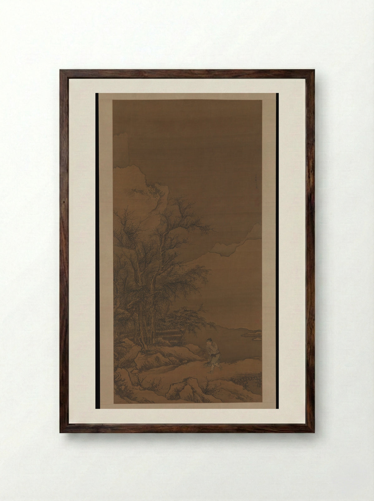 Returning Home Through the Snow - Dai Jin - Framed Print Dark Wood