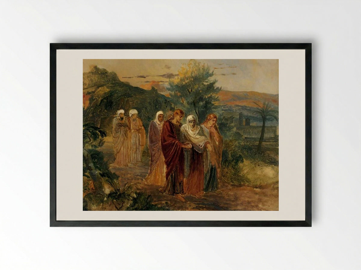 Returning from the Burial of Christ - Nikolai Ge - Framed Print Black