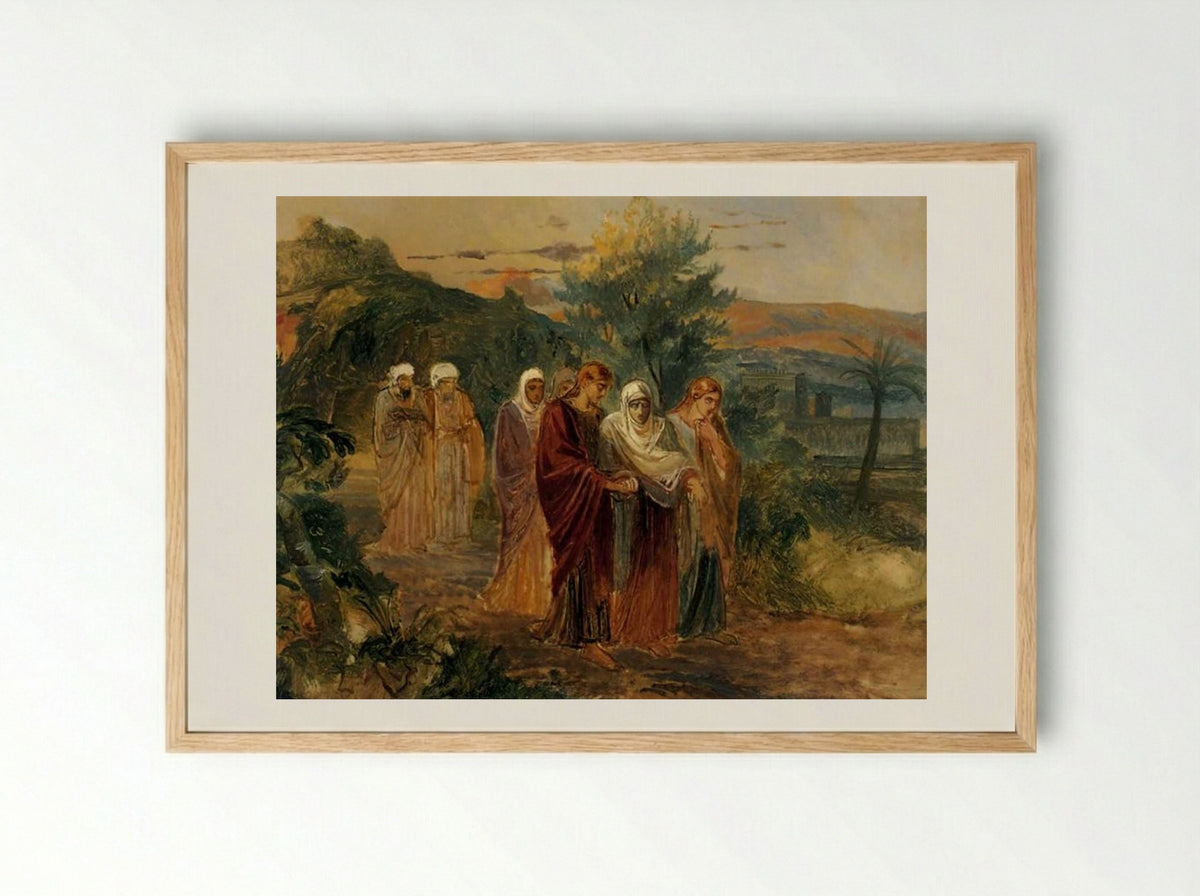 Returning from the Burial of Christ - Nikolai Ge - Framed Print Wood