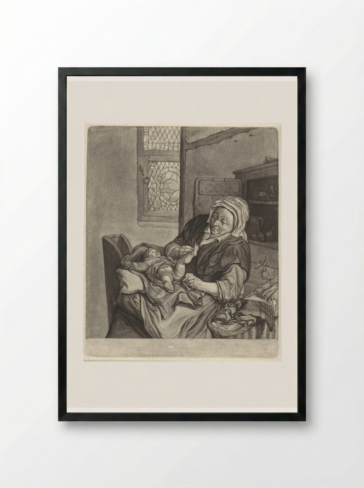 Reuk (Sense of Smell) - Cornelis Dusart - Framed Print Black