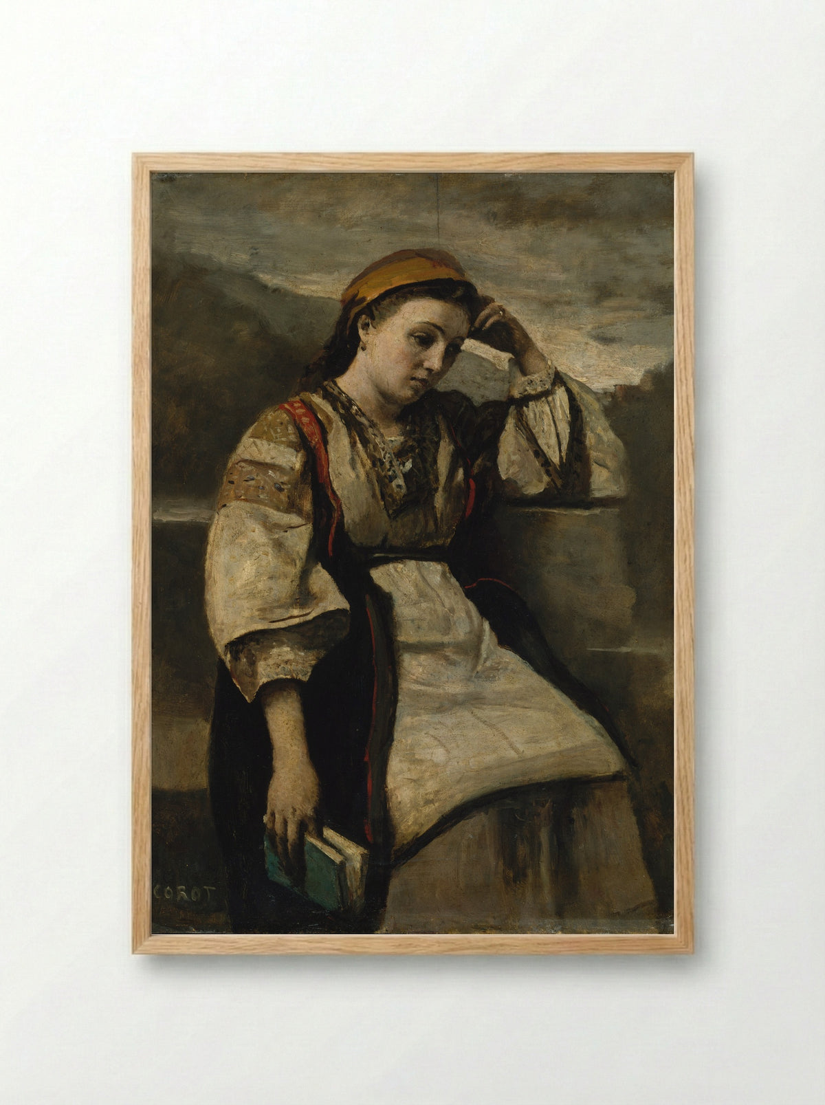 Reverie - Jean-Baptiste-Camille Corot - Framed Print Wood
