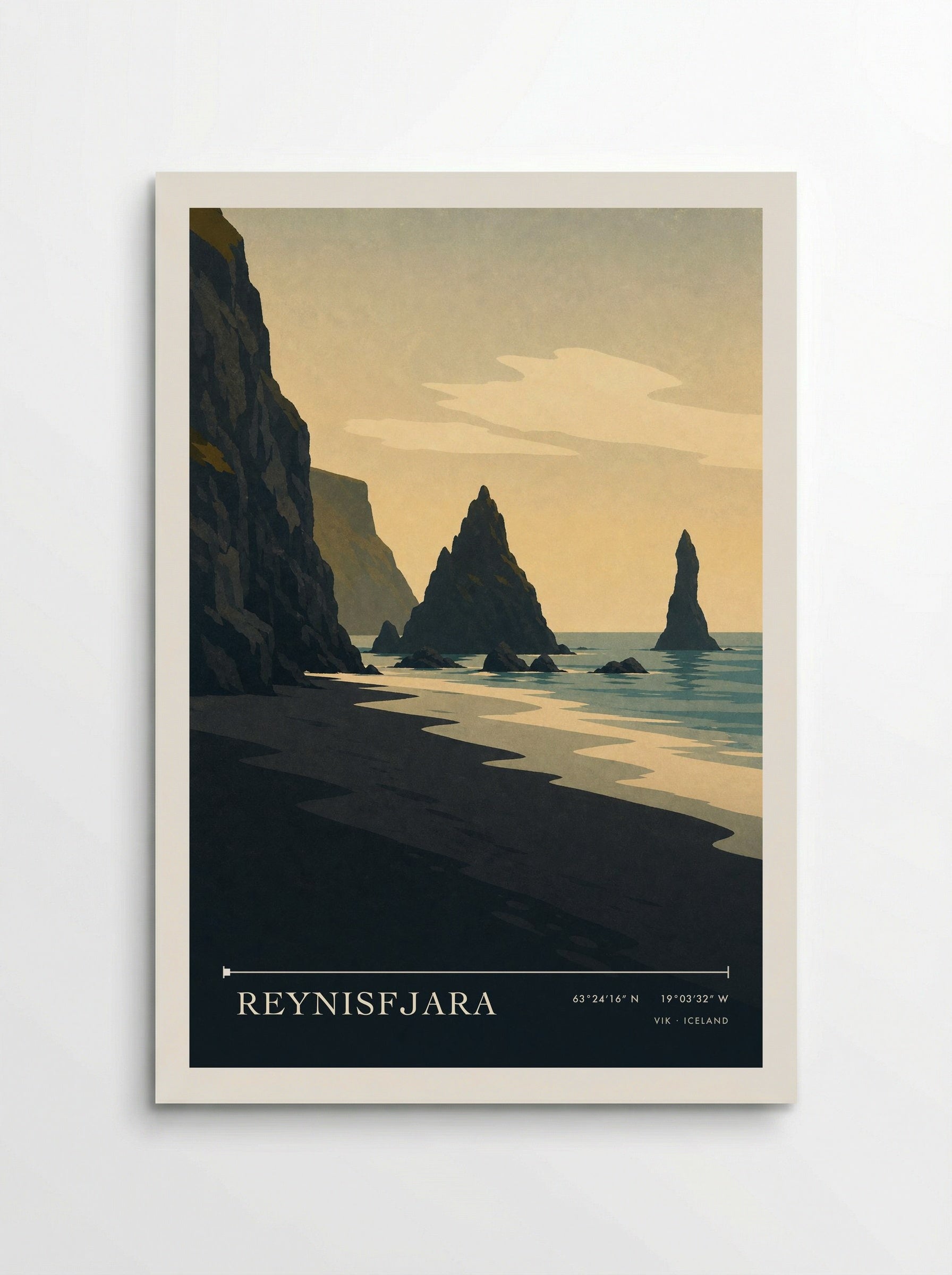 Reynisfjara Travel Poster Artwork - Poster