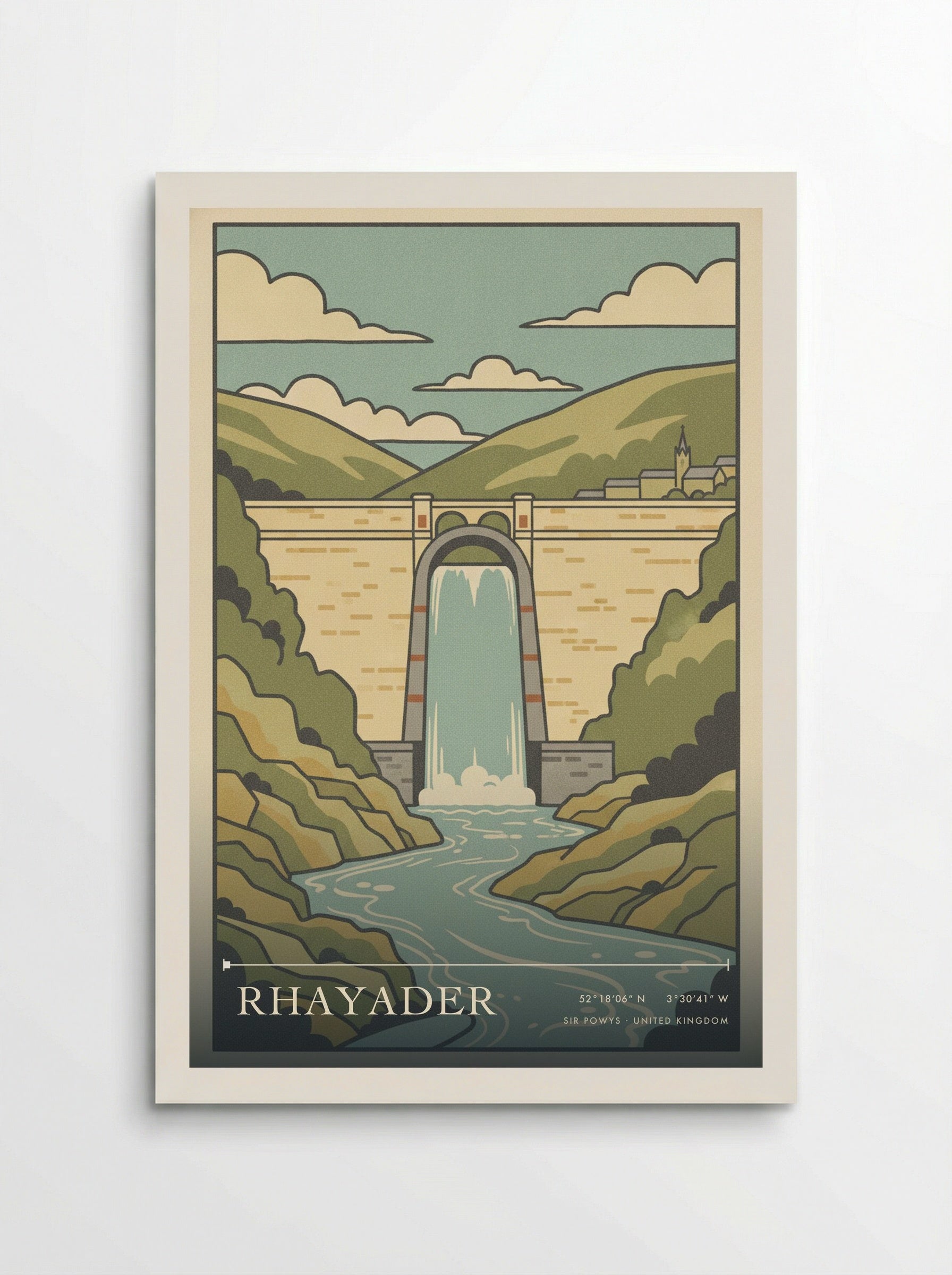 Rhayader Sir Powys United Kingdom Travel Poster - Poster