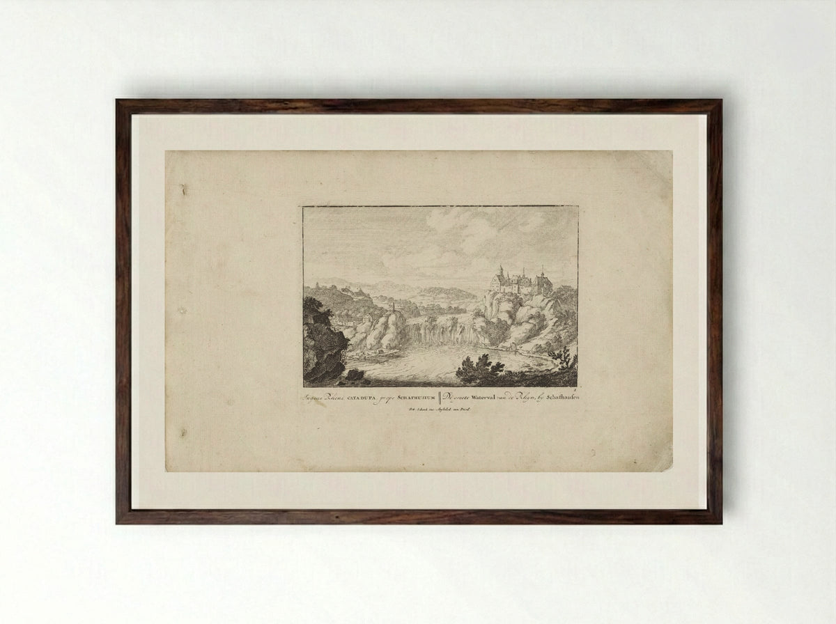 Rheinfall bij Schaffhausen - Jan van Call (I) - Framed Print Dark Wood