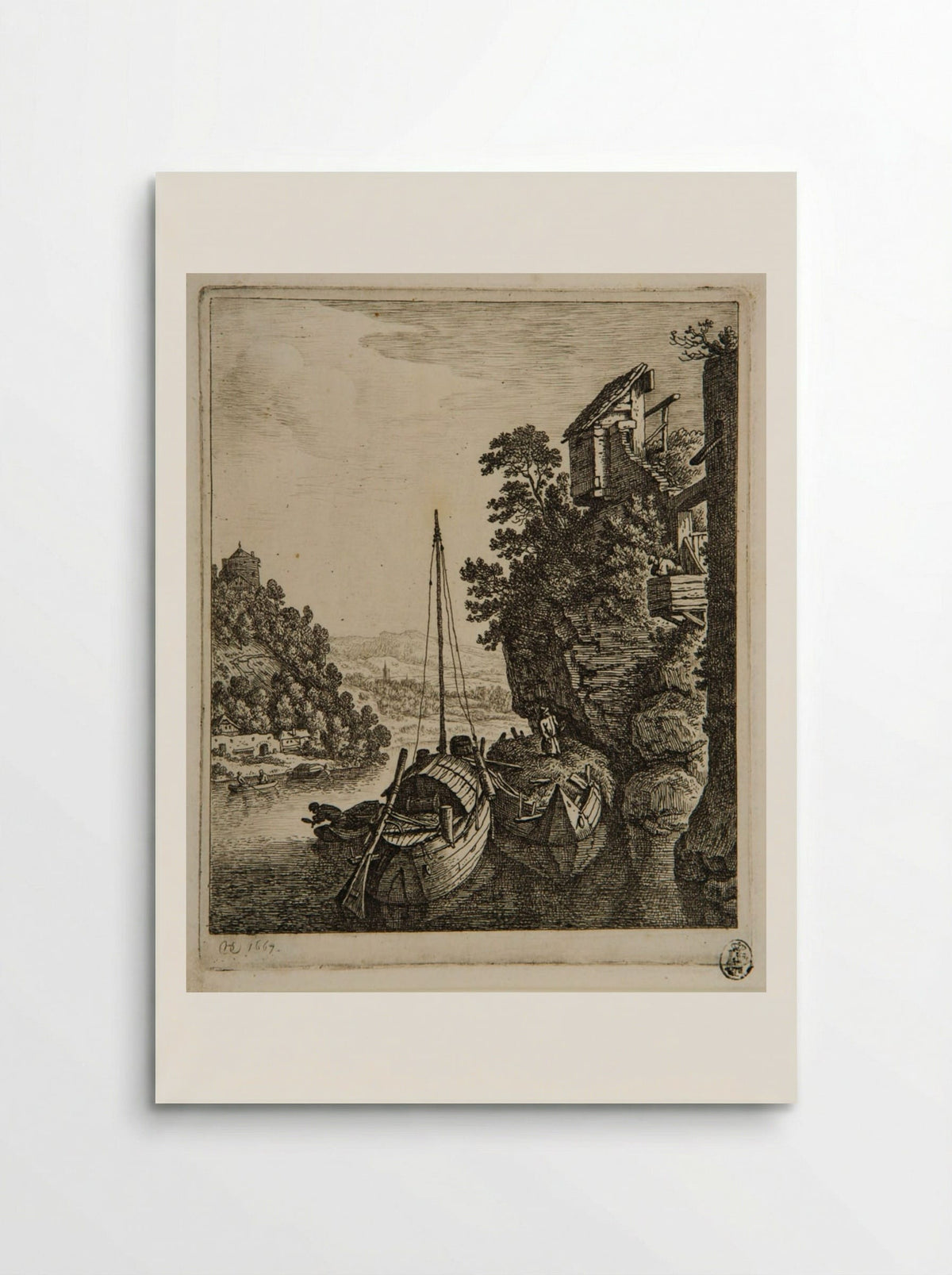 Rhine Landscape with Two Boats - Herman Saftleven - Poster