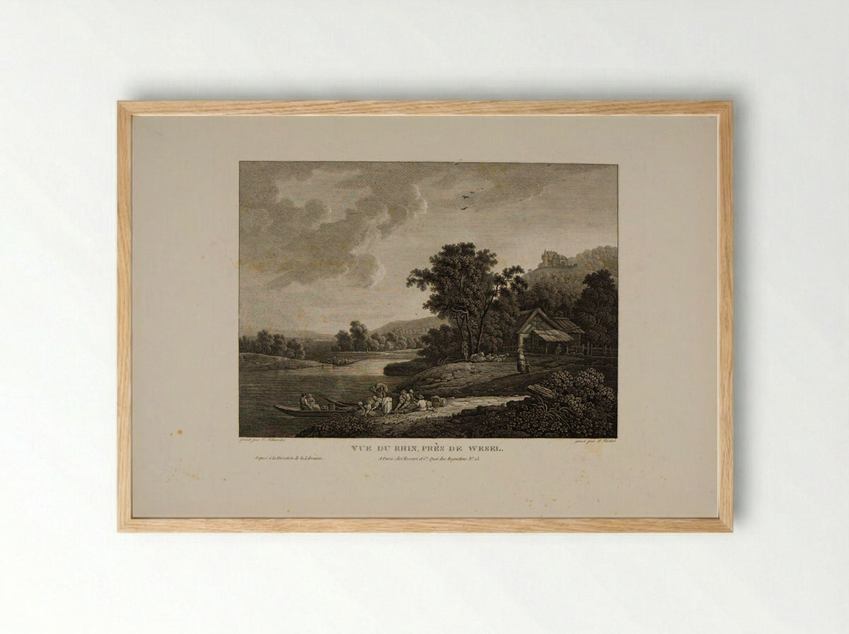 Rhine near Wesel - Johann Pieter Rücker - Framed Print Wood