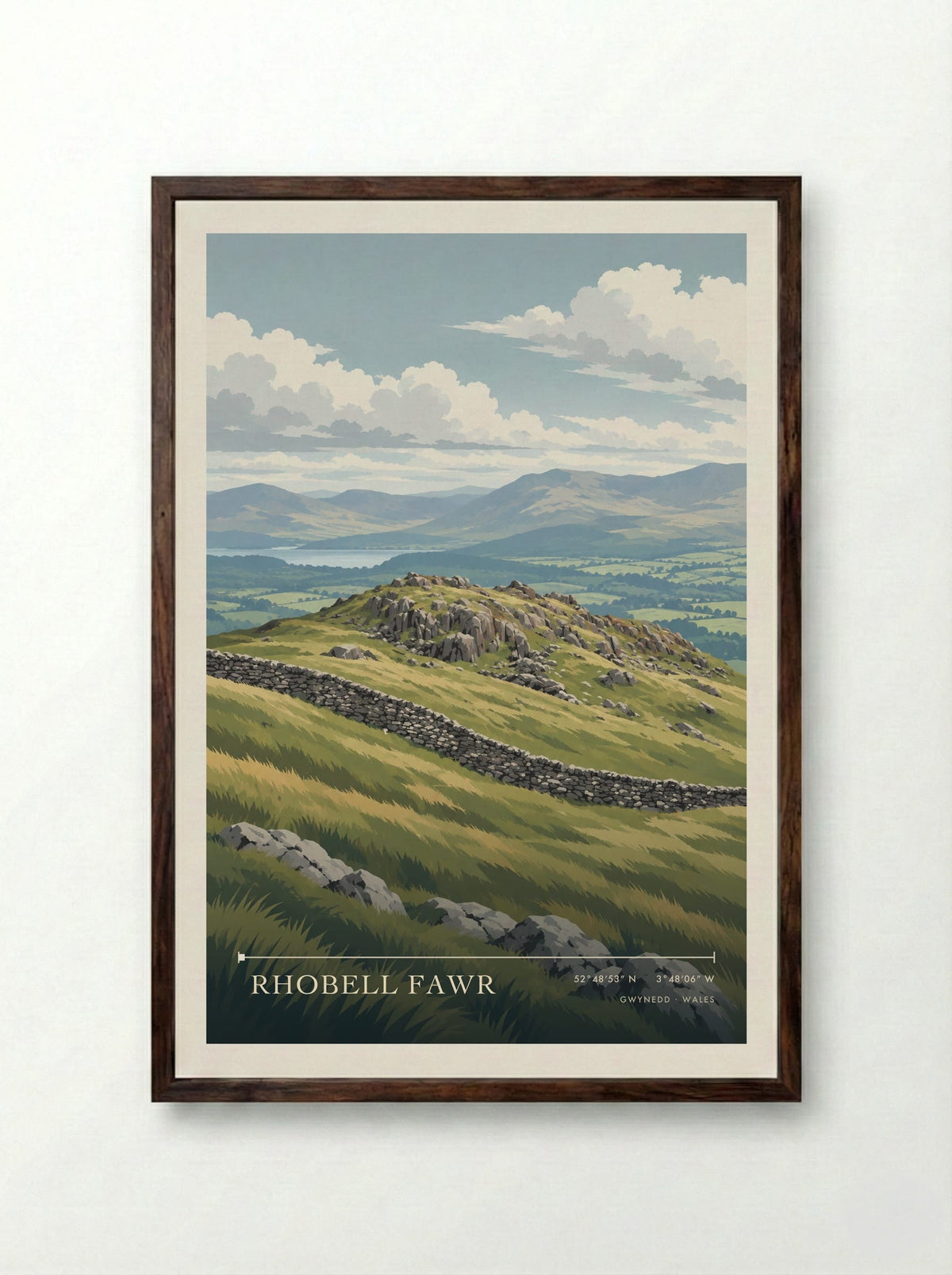 Rhobell Fawr, Gwynedd | Travel Poster - Framed Print Dark Wood