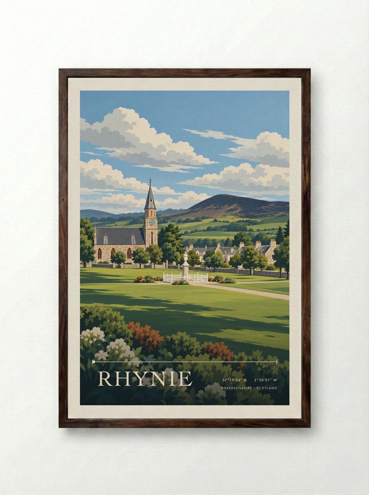 Rhynie, Aberdeenshire | Travel Poster - Framed Print Dark Wood