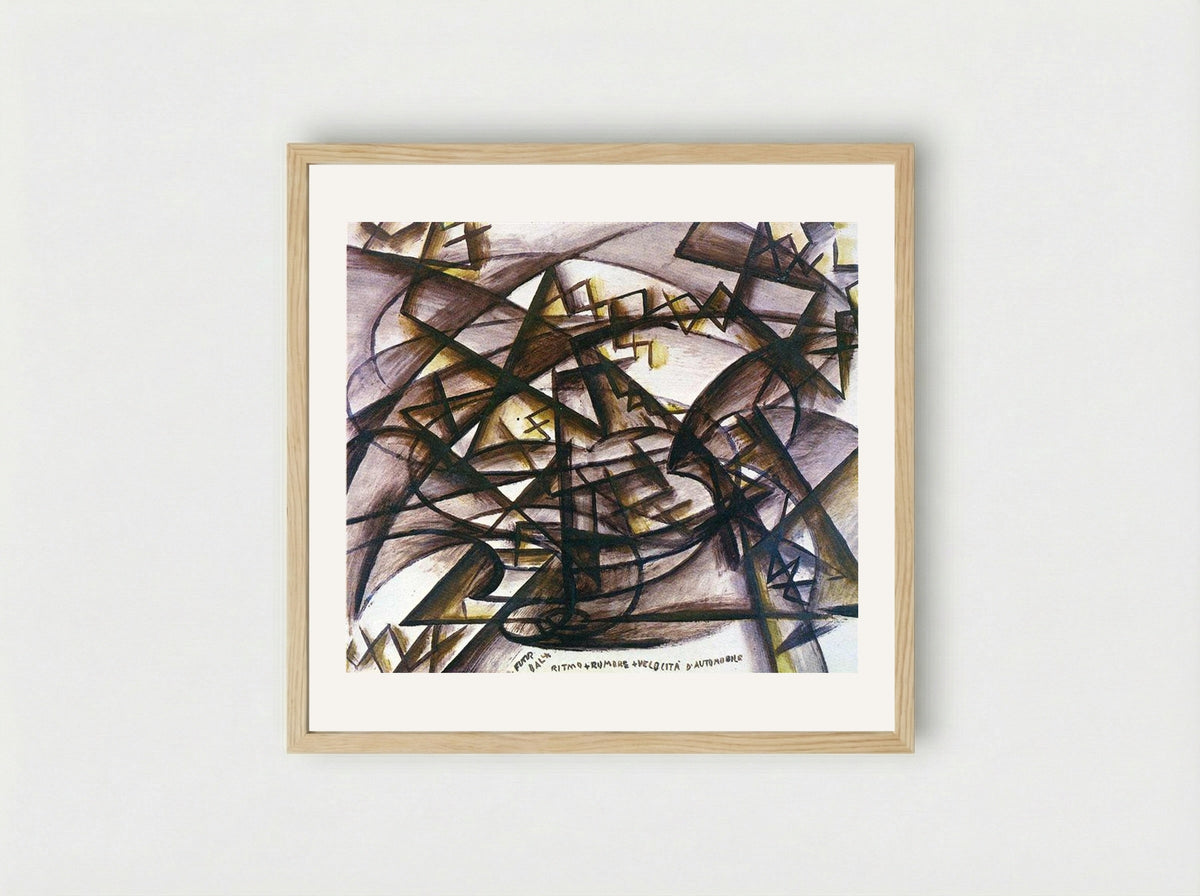 Rhythm + Noise + Speed of Car - Giacomo Balla - Framed Print Wood
