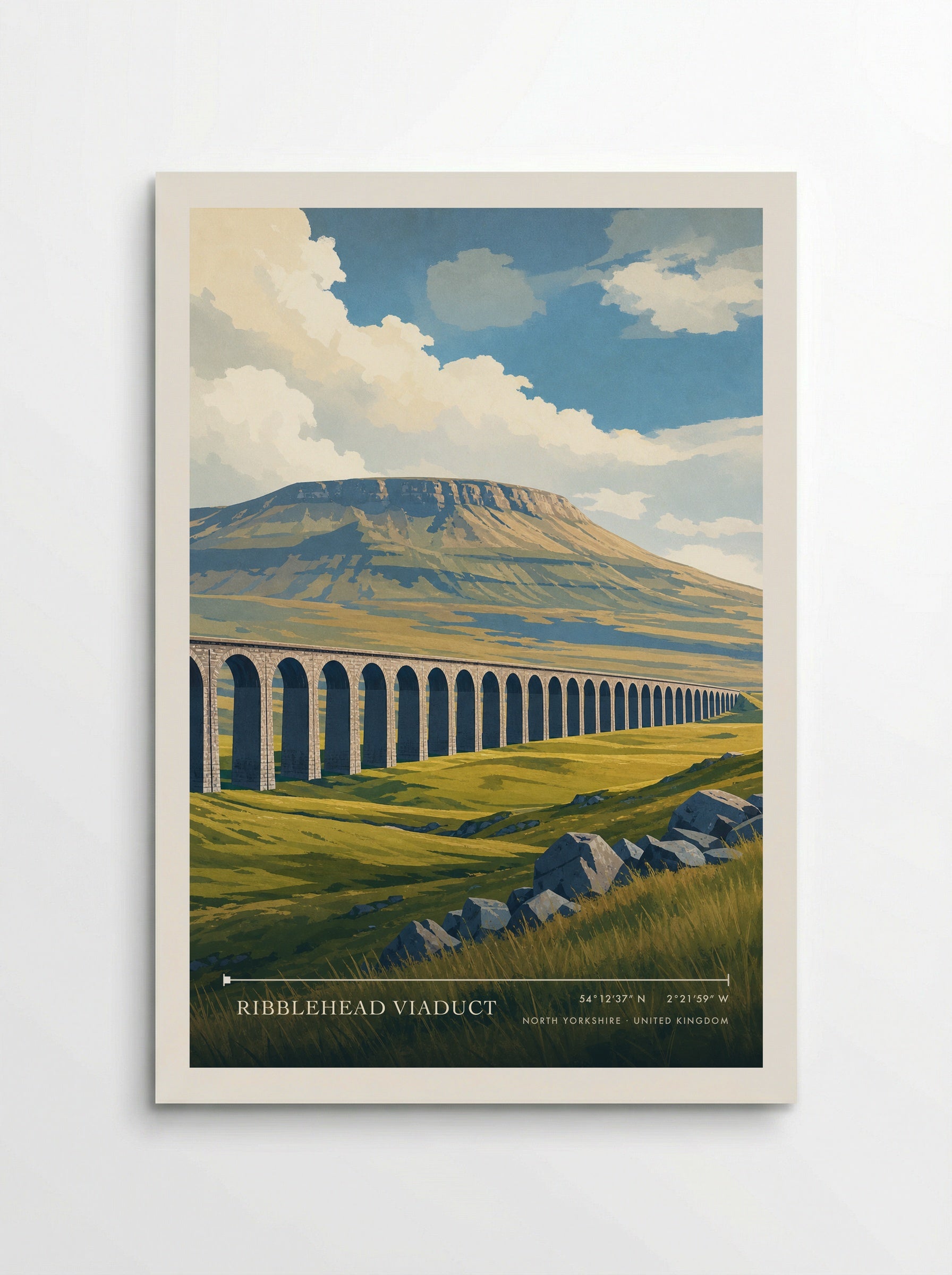 Ribblehead Viaduct North Yorkshire United Kingdom Travel Poster - Poster