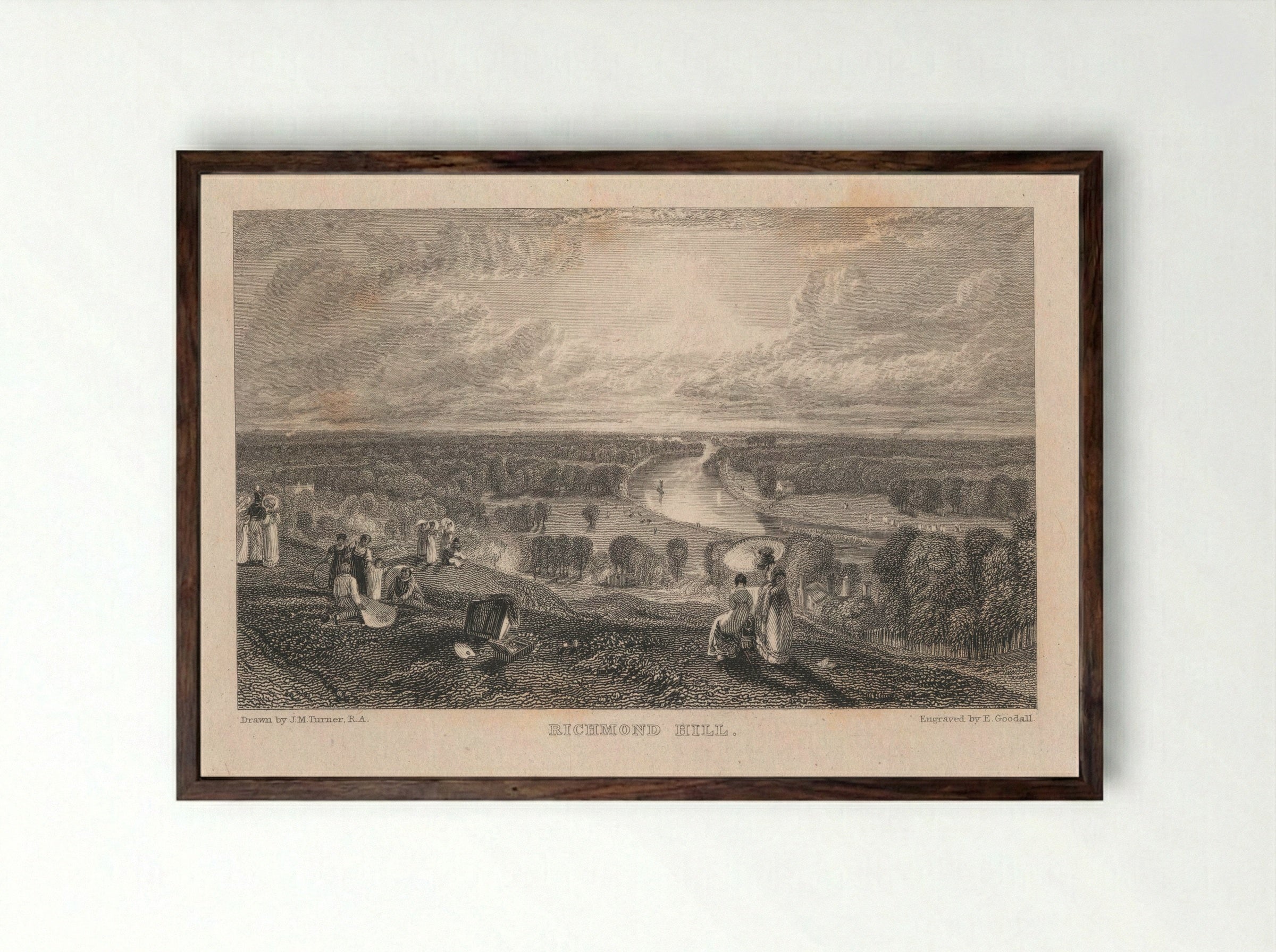 Richmond Hill - Edward Goodall - Framed Print Dark Wood