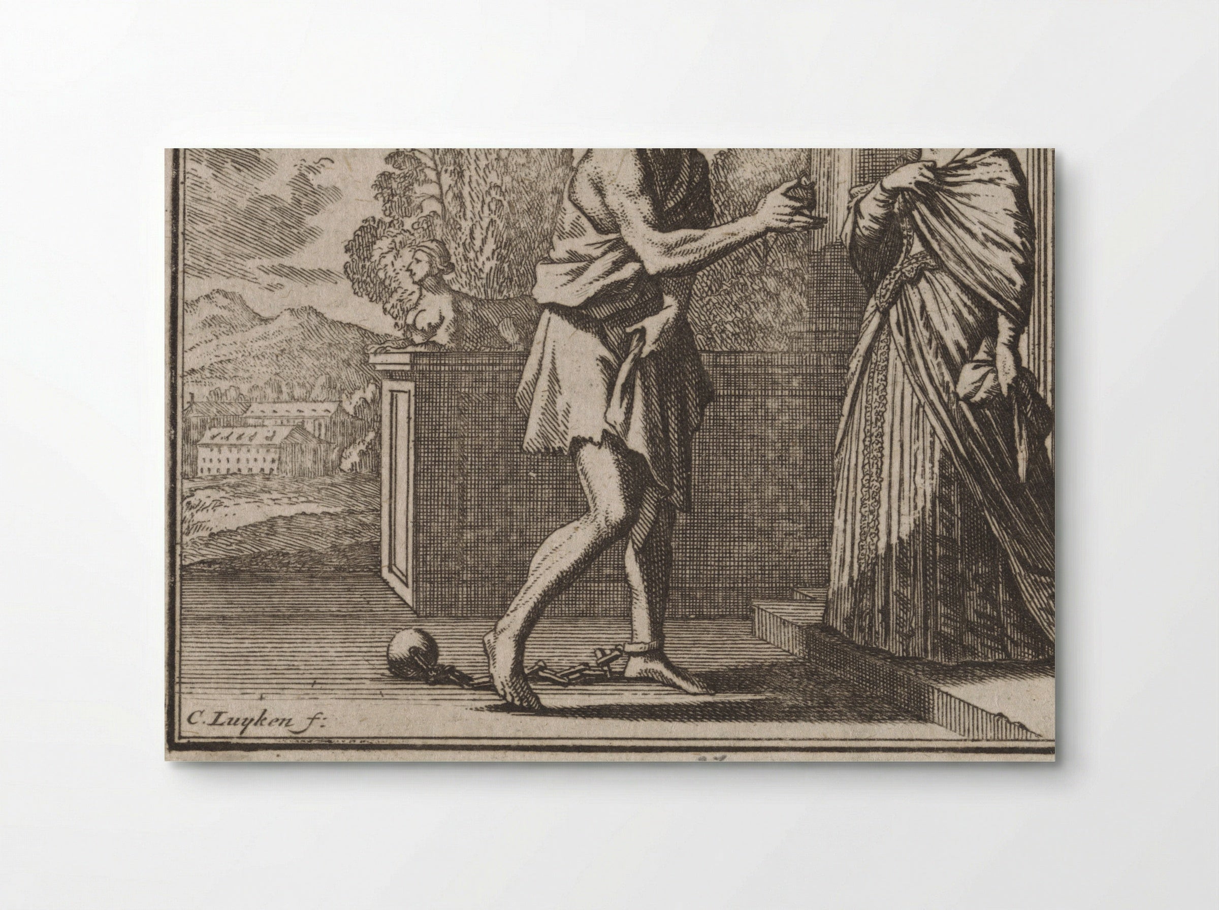 Ridder de Bacheville keert in slavenkleding terug uit gevangenschap - Caspar Luyken - Poster