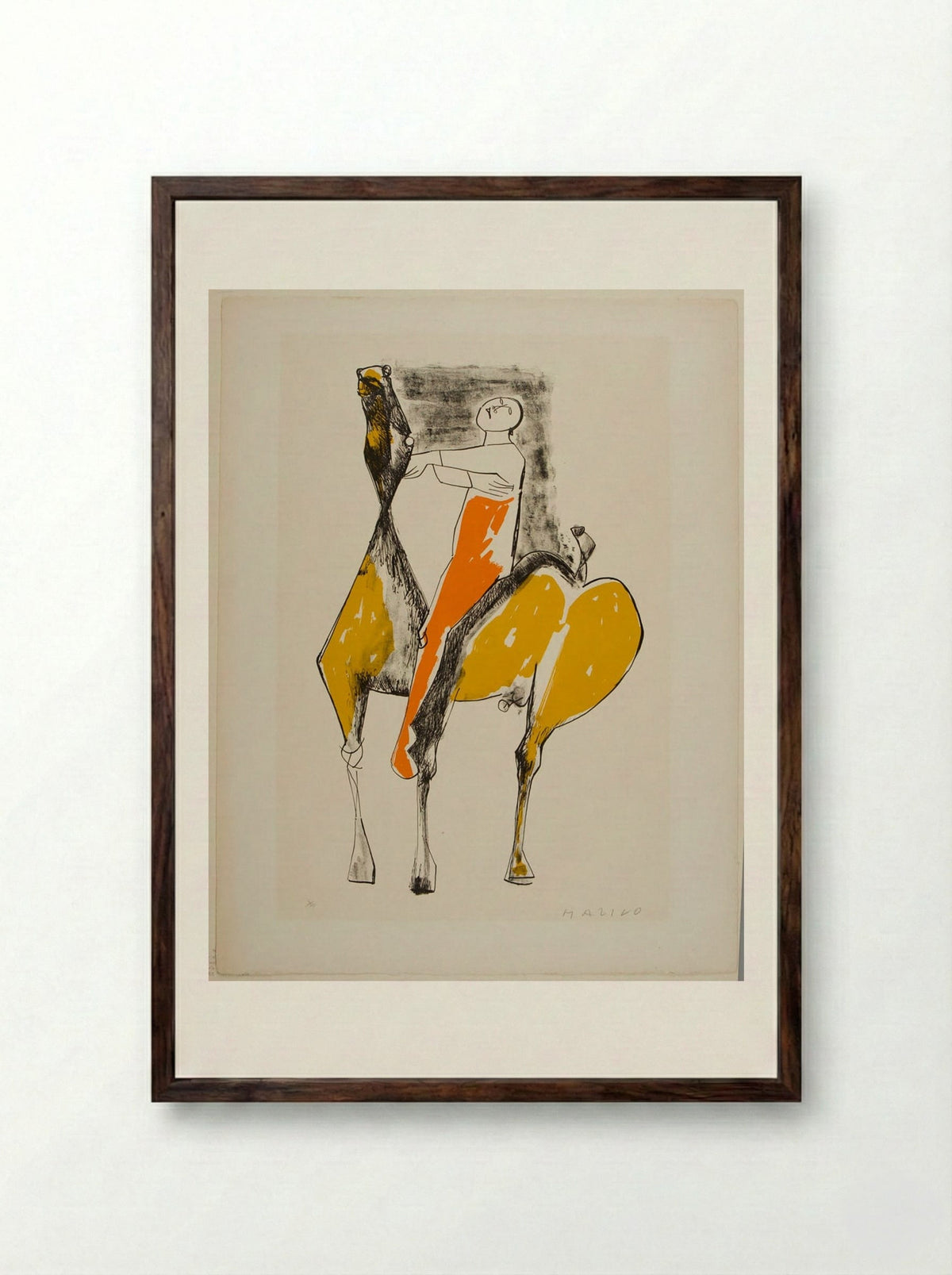 Rider and Horse - Marino Marini - Framed Print Dark Wood
