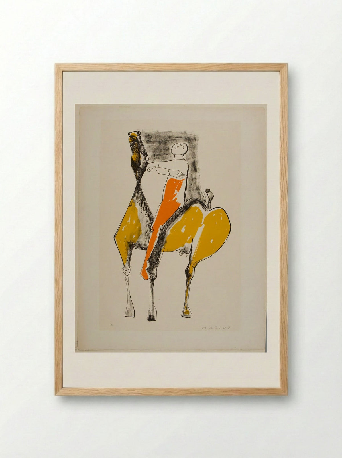 Rider and Horse - Marino Marini - Framed Print Wood
