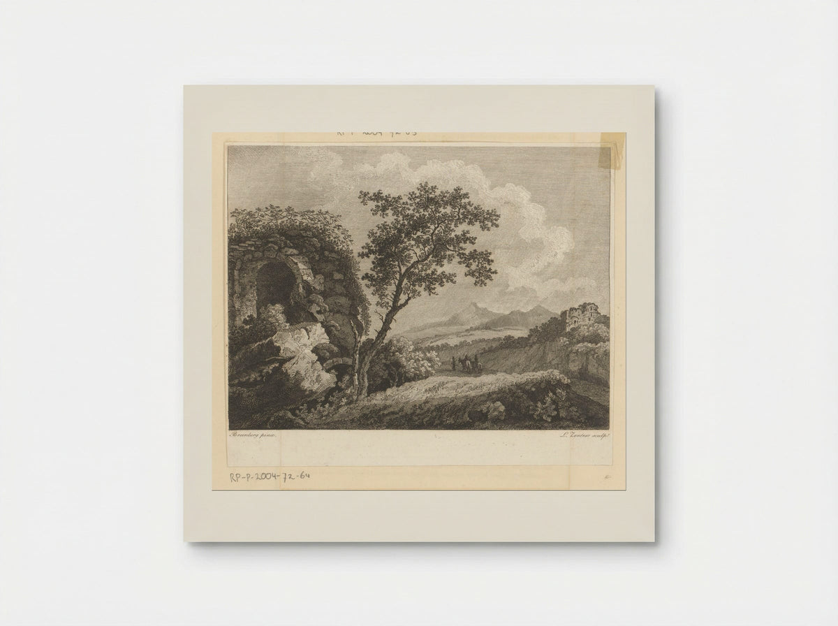 Riders in a Landscape with Ruins - Ludwig Zentner - Poster
