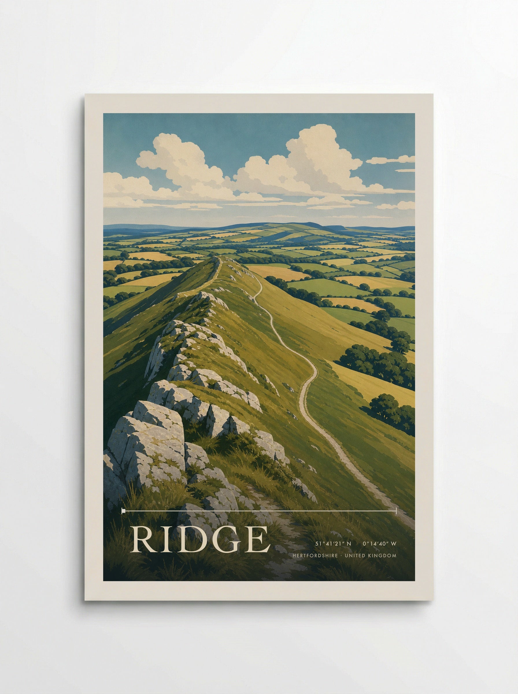 Ridge Hertfordshire United Kingdom Travel Poster - Poster