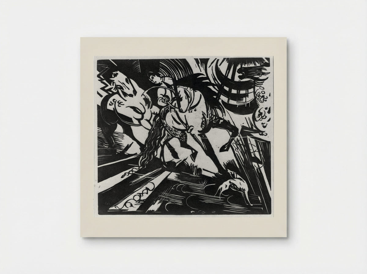 Riding Scene (after Johann Elias Ridinger) - Franz Marc - Poster