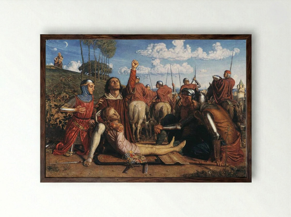Rienzi Vowing to Obtain Justice - William Holman Hunt - Framed Print Dark Wood